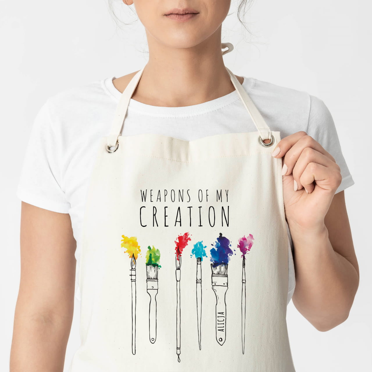 Personalizowany fartuch dla malarki prezent dla artystycznej duszy fartuch personalizowany prezent dla malarki