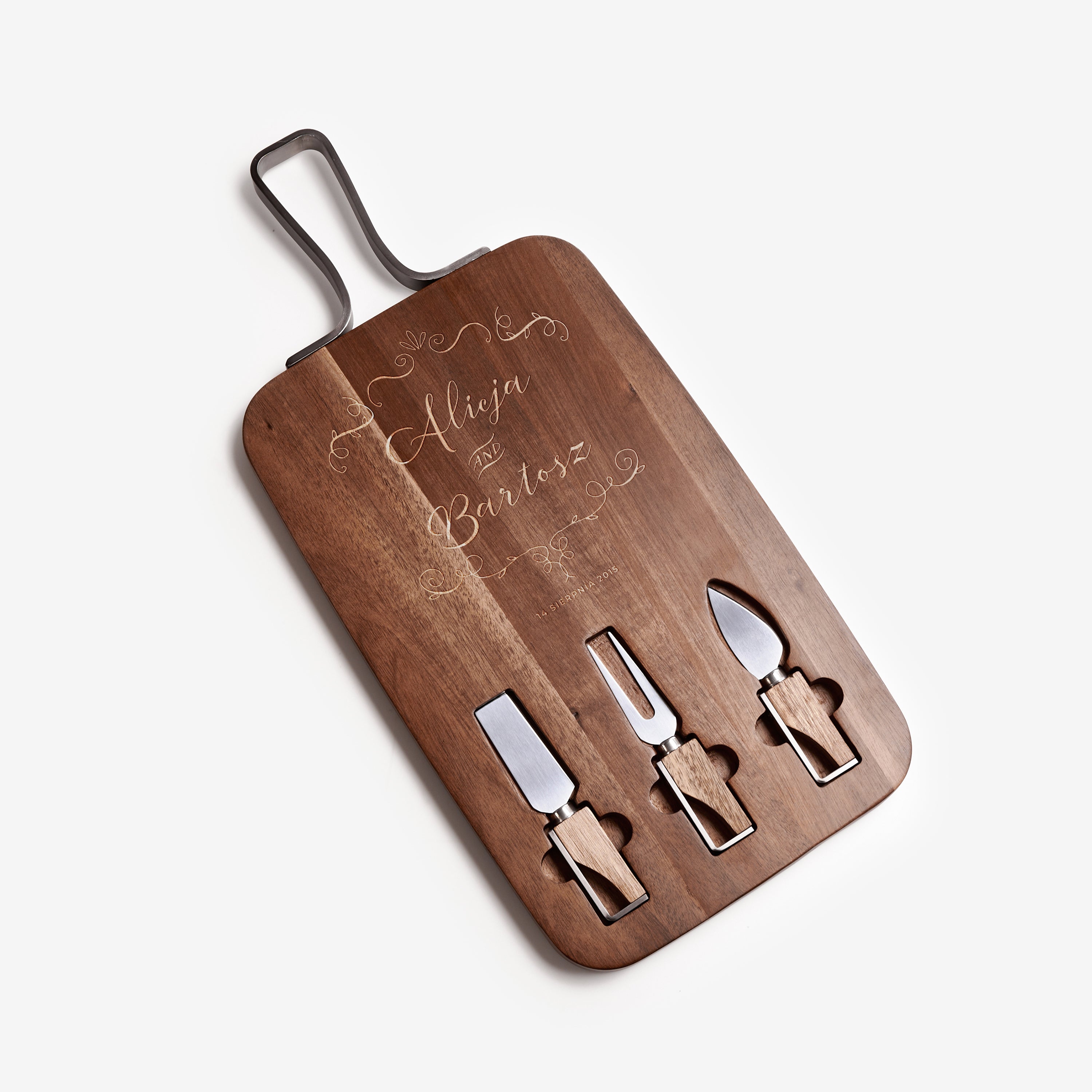 Deska do serwowania sera z nożami na Rocznicę Ślubu prezent na rocznicę ślubu deska do serwowania serów