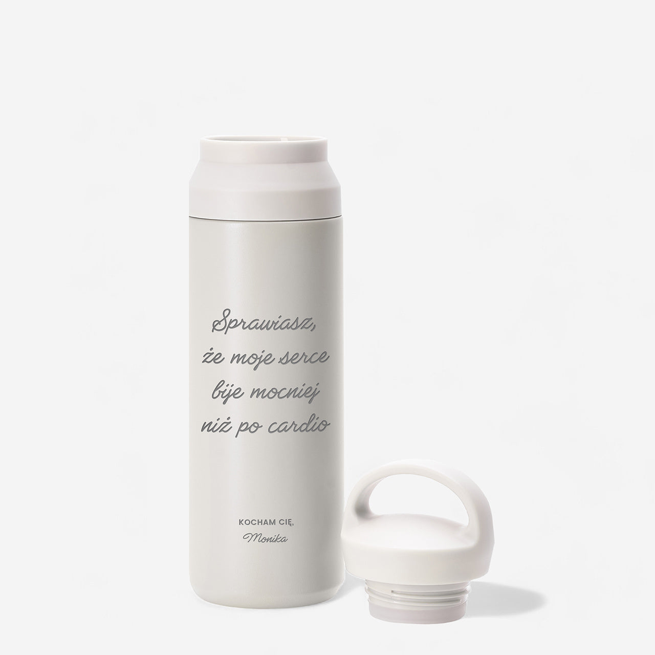 Termos dla chłopaka na siłownię - prezent walentynkowy prezent na walentynki prezent dla chłopaka termos z nadrukiem