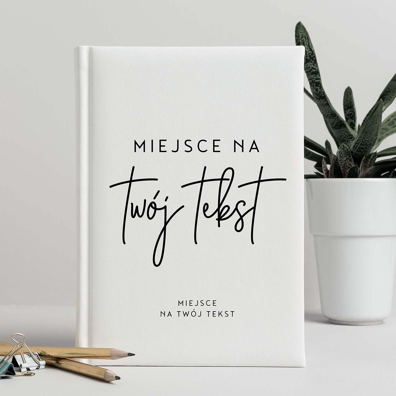 Kalendarz personalizowany biały książkowy - twój tekst