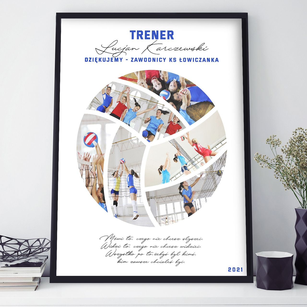 Plakat dla trenera siatkówki - piłka