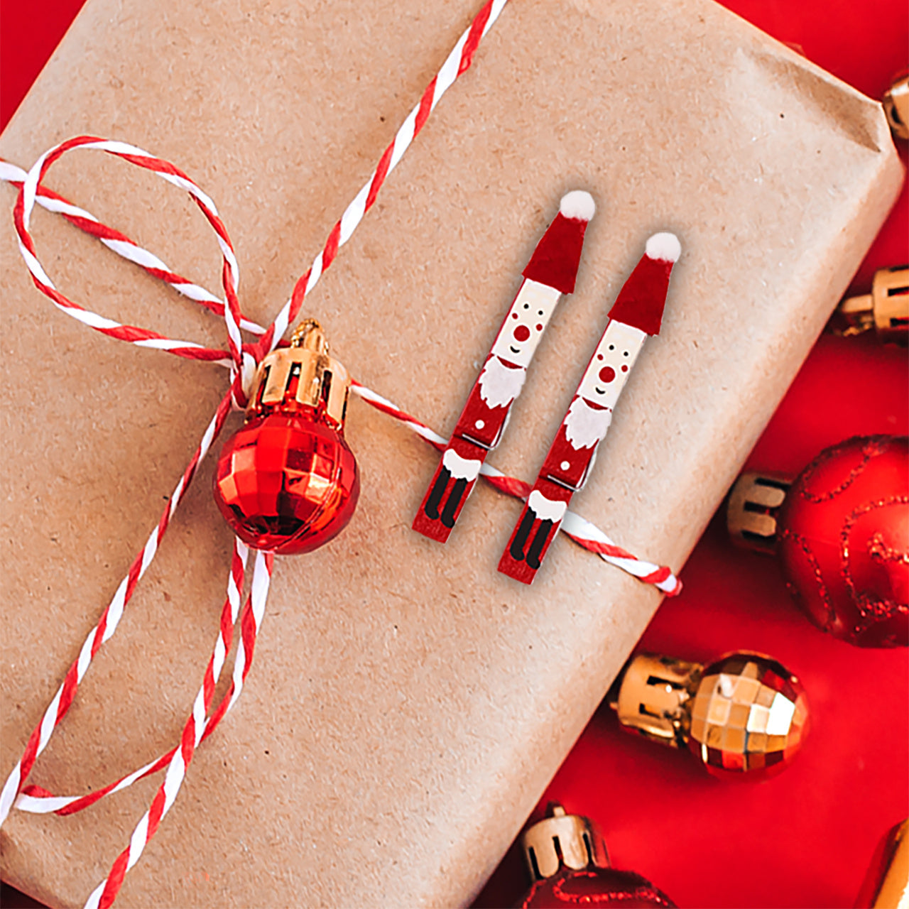 Świąteczne klamerki - mikołajki 4szt.