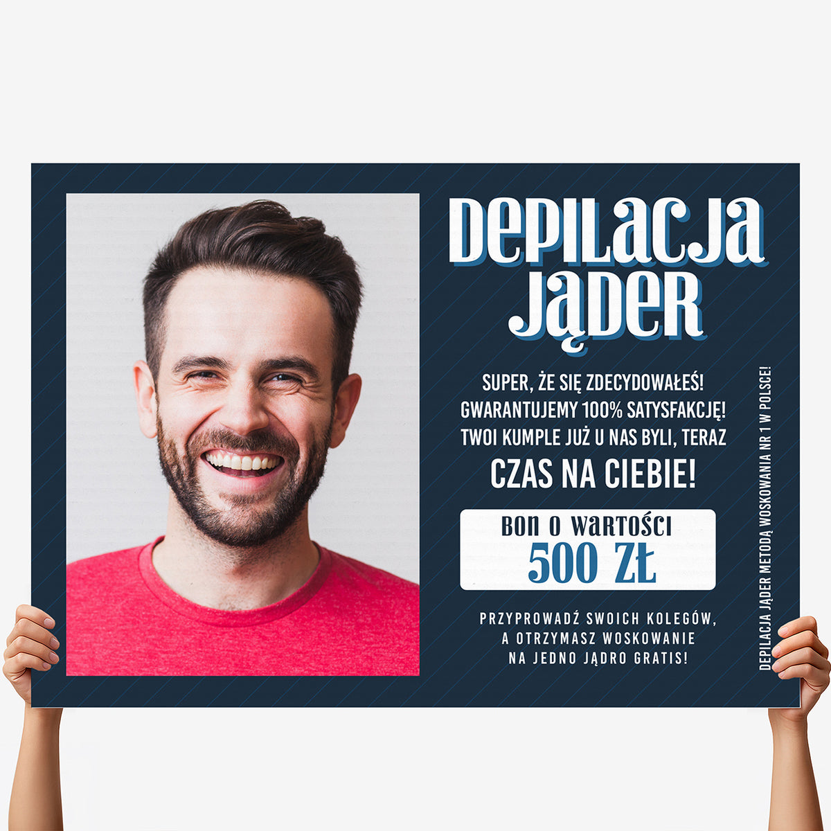 Śmieszna kartka xxl - voucher na depilację jąder