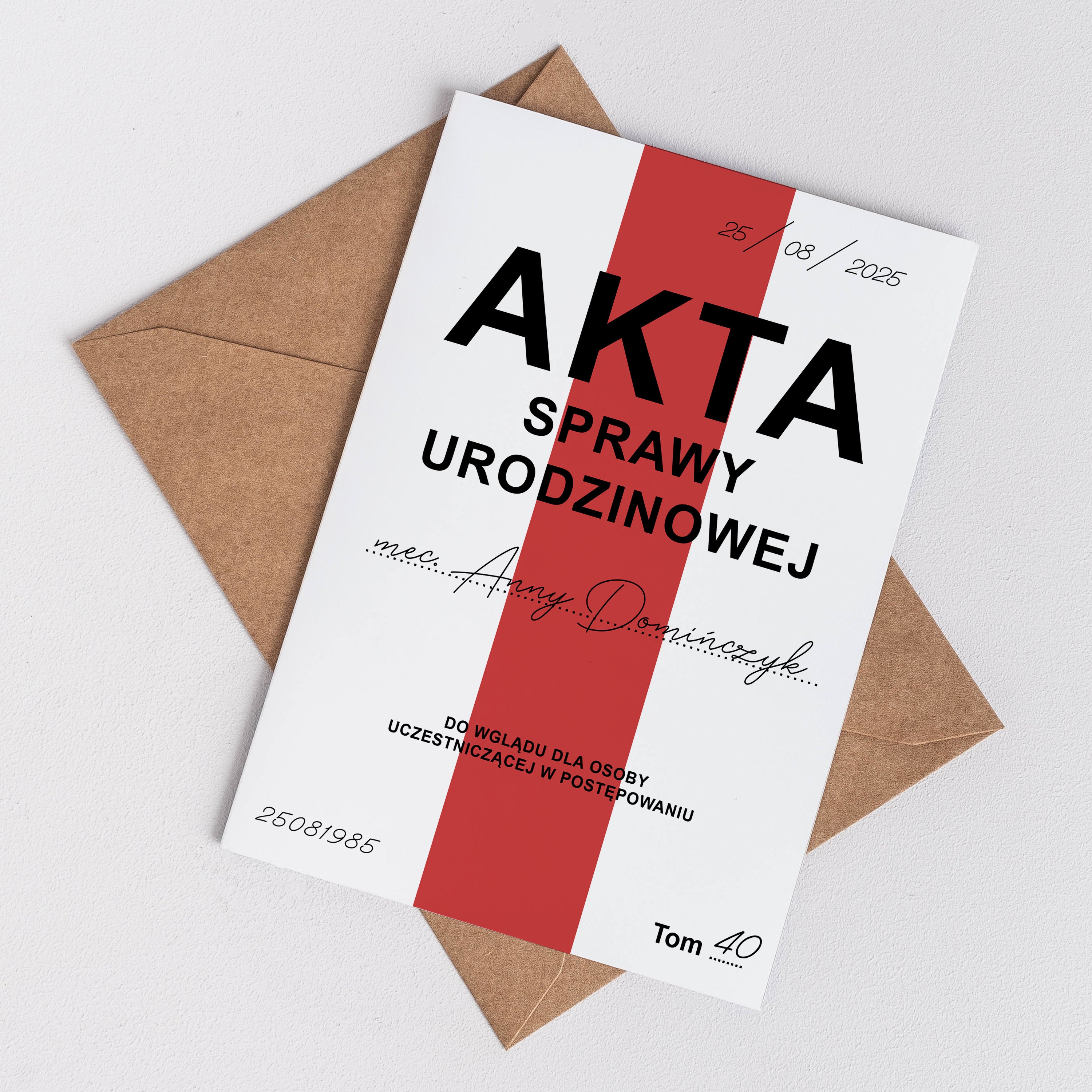 Kartka dla adwokata – akta śmieszna kartka kartka urodzinowa kartka dla adwokata 