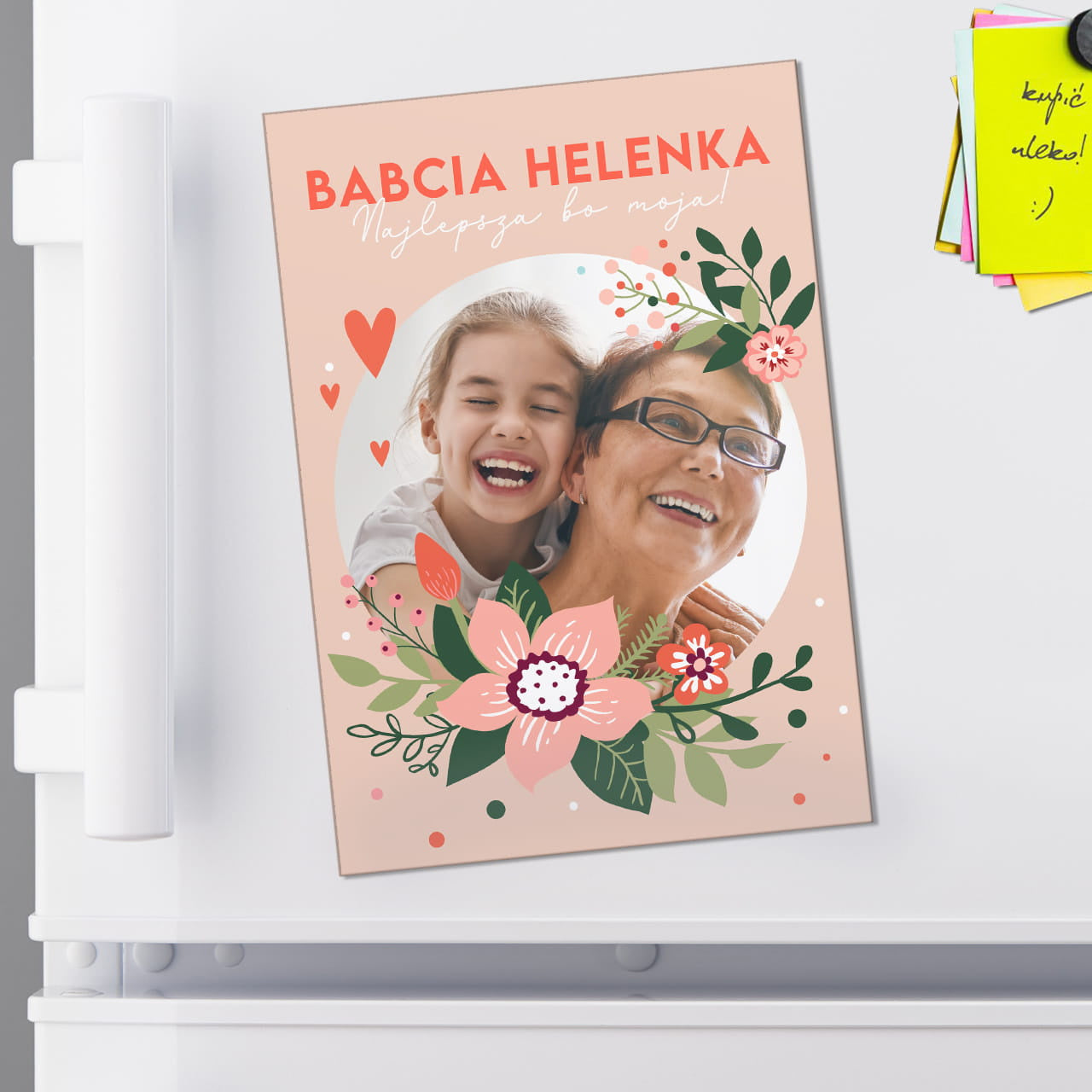 Magnes ze zdjęciem na Dzień Babci magnes na Dzień Babci prezent dla babci prezent na Dzień Babci