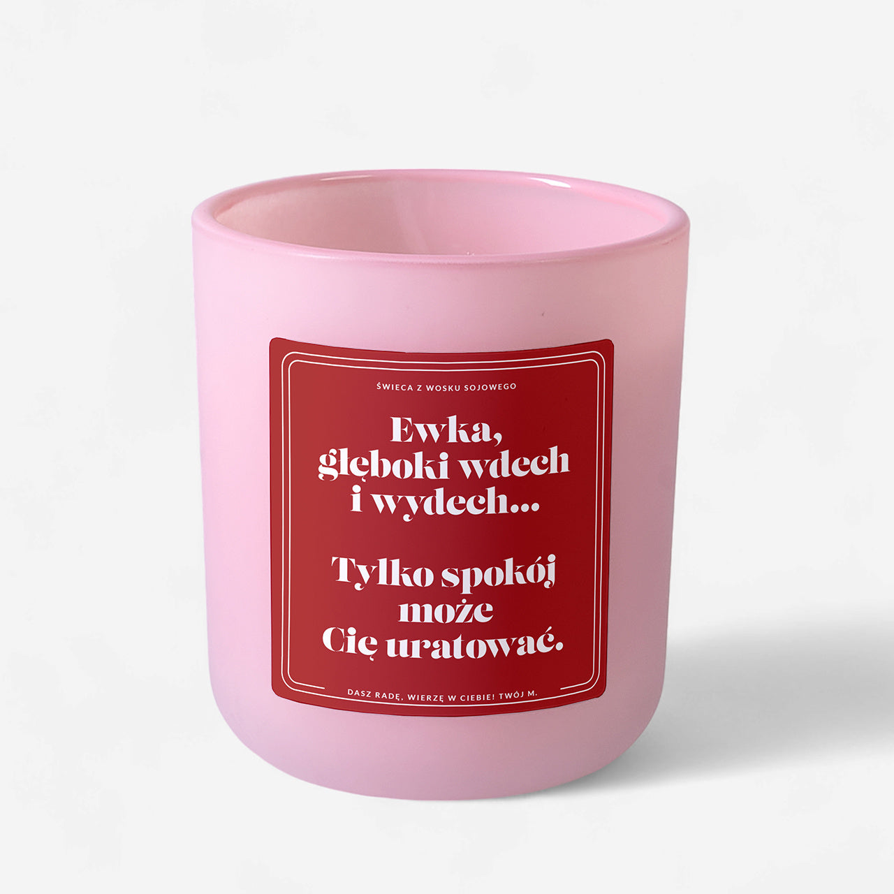 Personalizowana świeca sojowa na prezent dla nerwusa świeczka na prezent świeca z napisem prezent dla niej