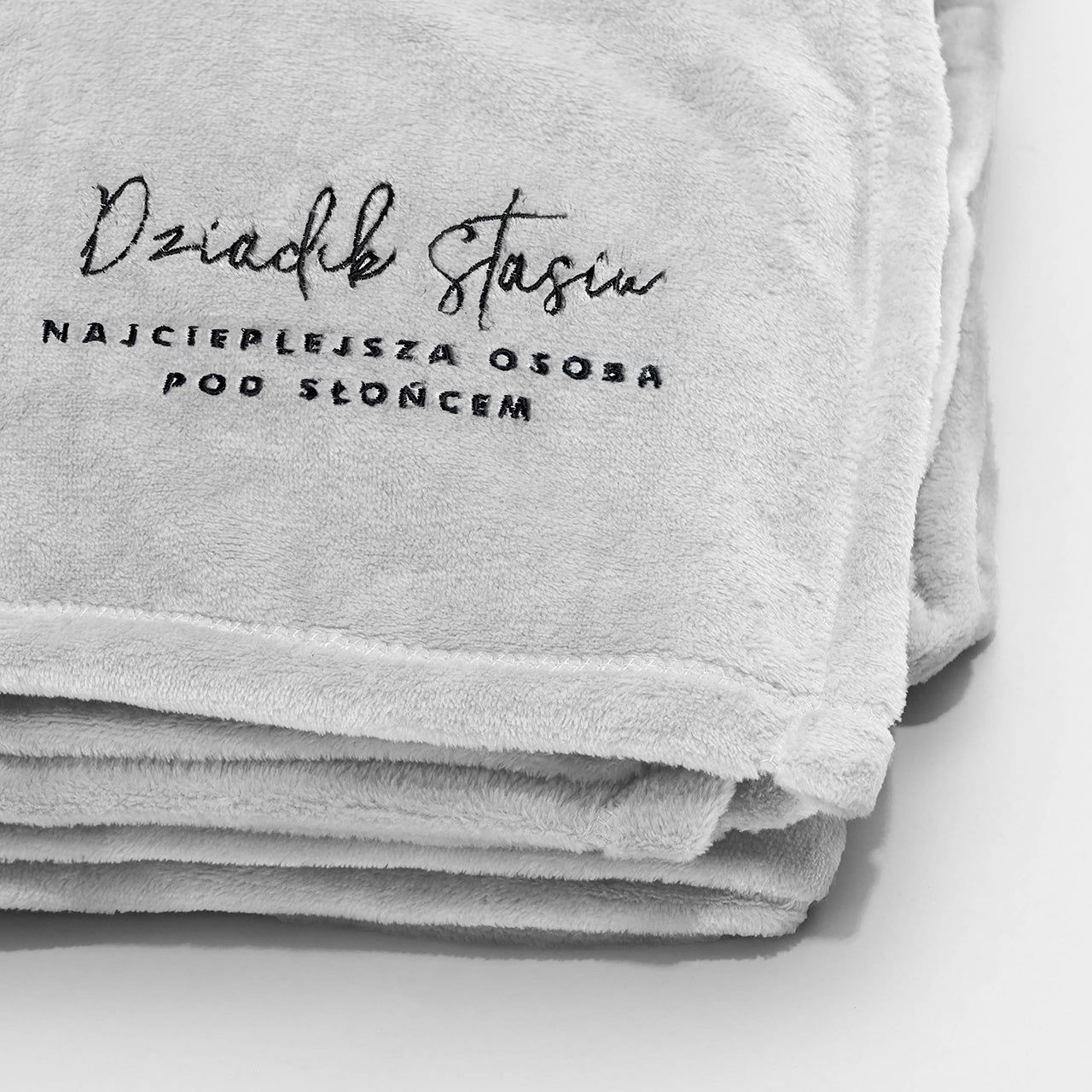 Personalizowany koc z polaru - Najcieplejsza Osoba - praktyczny prezent dla dziadka