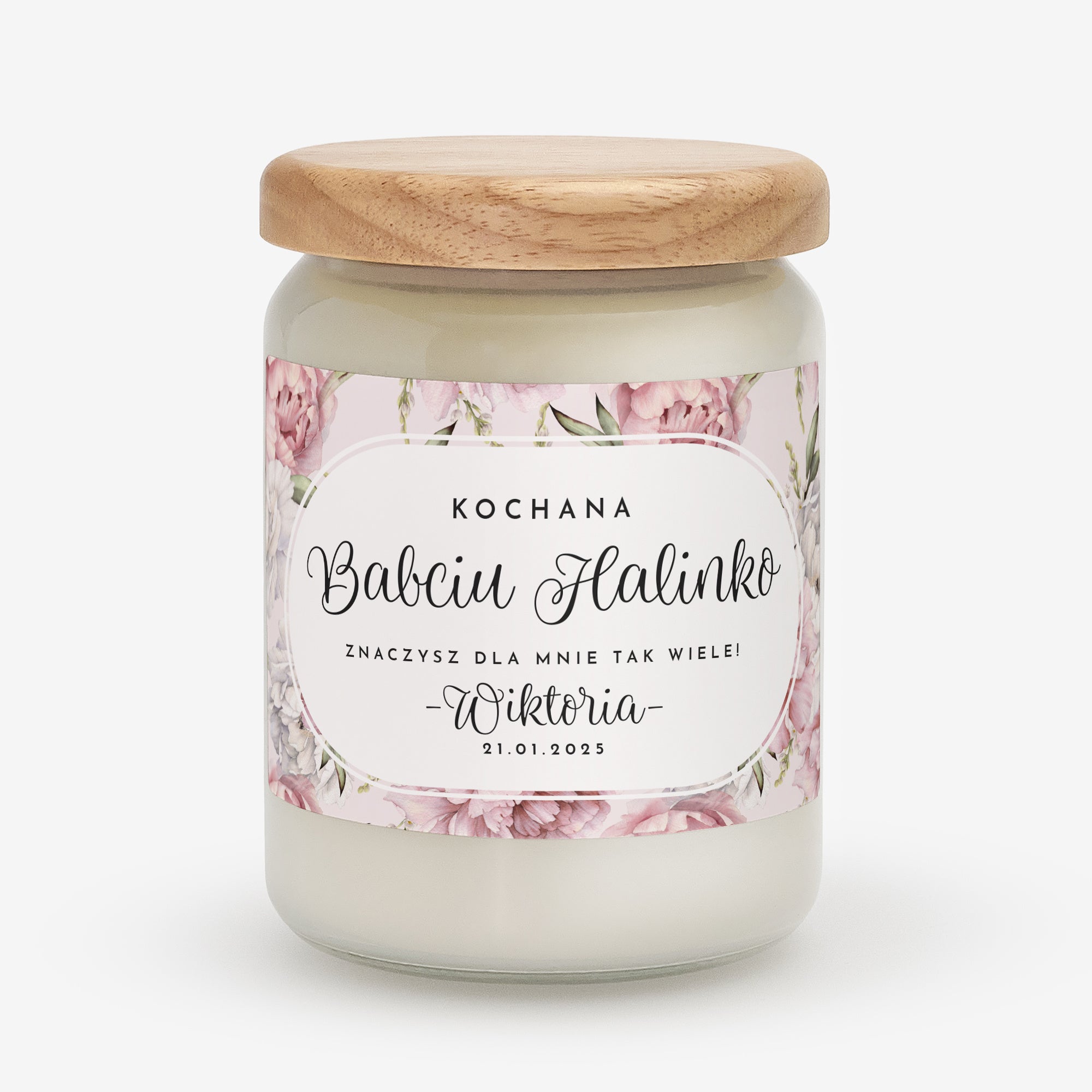 Świeca zapachowa dla babci - prezent z okazji Dnia Babci prezent dla babci personalizowana świeca