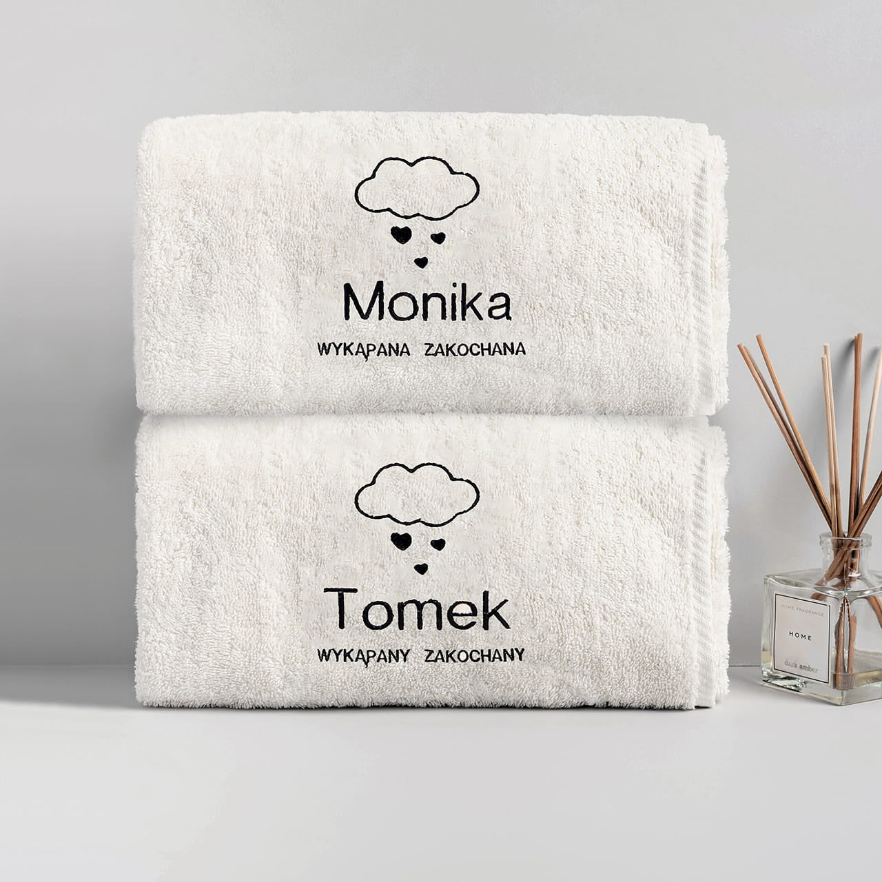 Personalizowane ręczniki na Ślub - wykąpani zakochani prezent na ślub prezent ślubny prezent dla nowożeńców