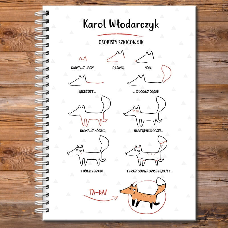 Notatnik z liskiem - prezent dla kolegi z klasy