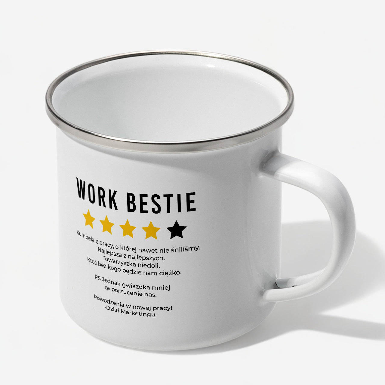 Kubek na odejście z pracy - Work Bestie - prezent dla koleżanki z biura personalizowany kubek