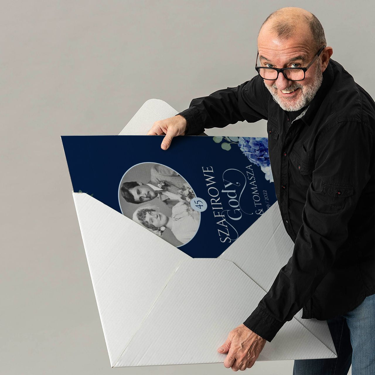 Kartka na 45 rocznicę ślubu - prezent na szafirowe gody