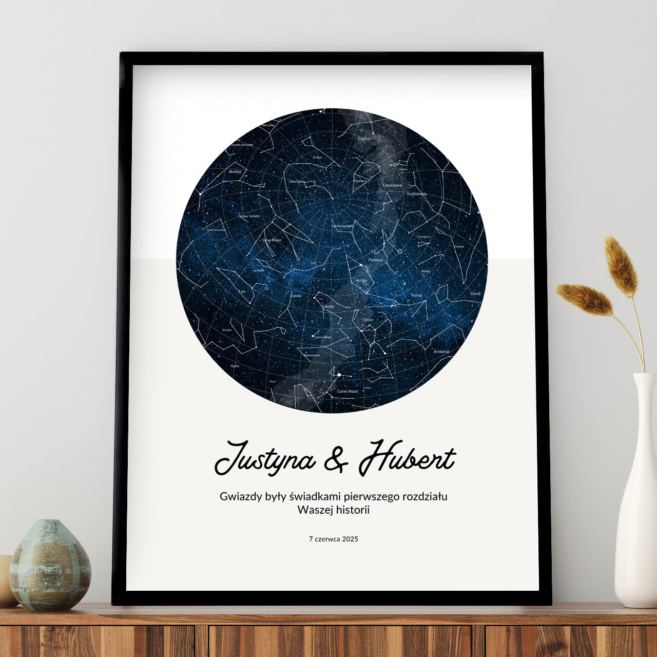 Personalizowany plakat MAPA GWIAZD prezent ślubny