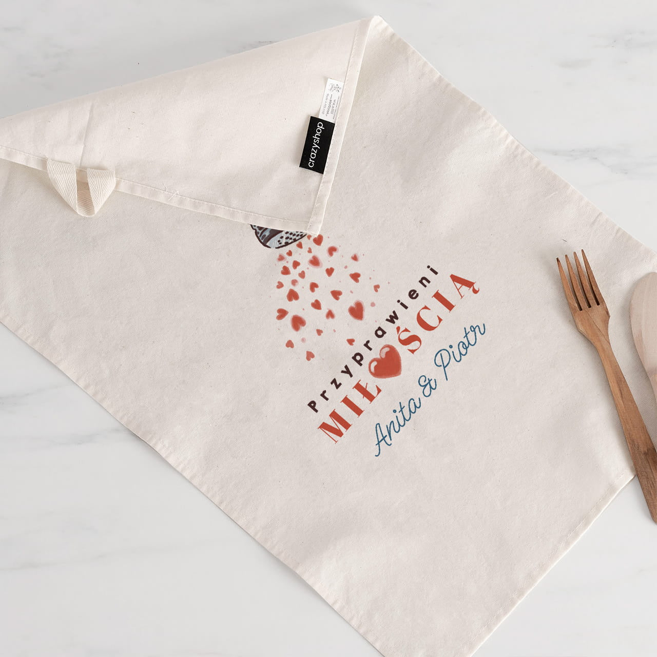 Ręcznik kuchenny - oryginalny prezent na Walentynki prezent walentynkowy personalizowany ręcznik ręcznik do kuchni