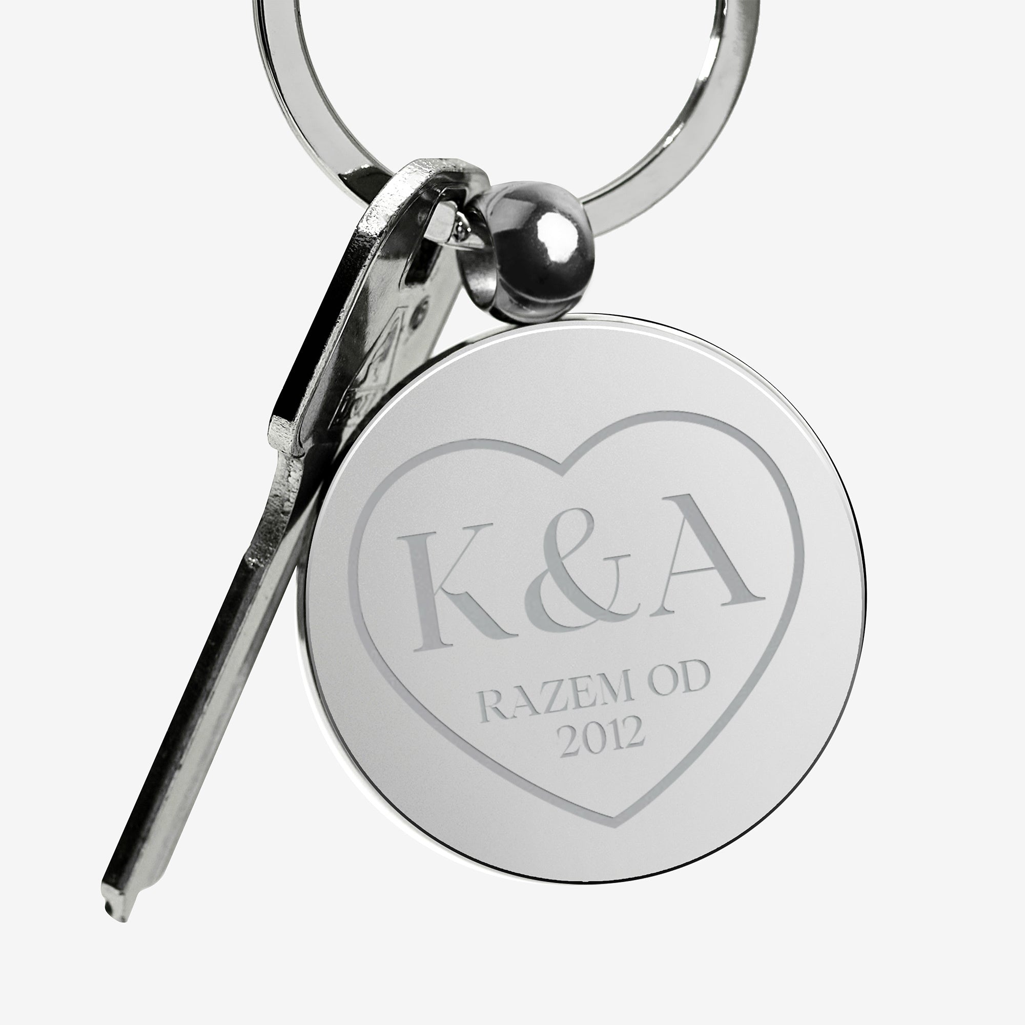 Breloczek do kluczy z grawerem - prezent na rocznicę związku brelok do kluczy personalizowany