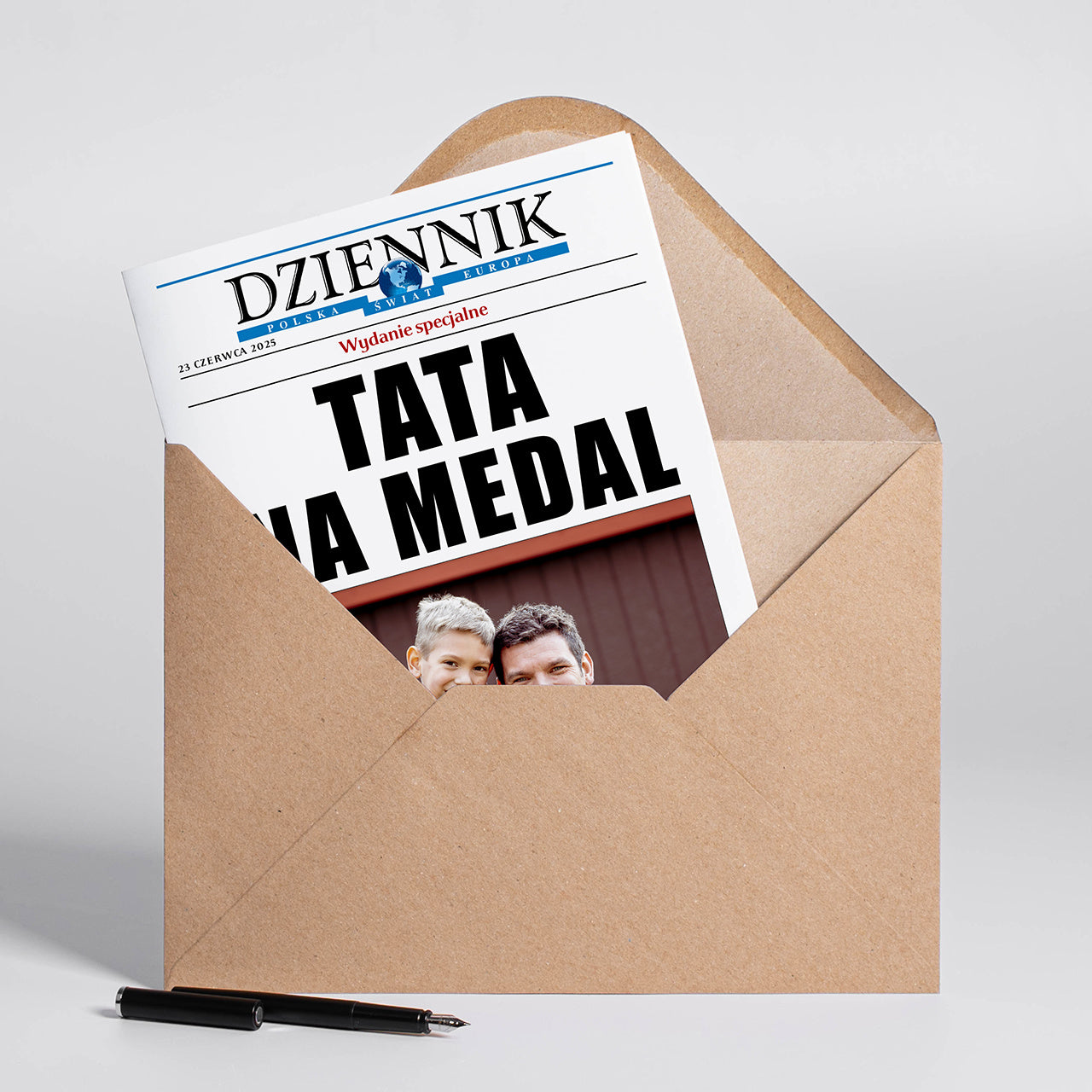 Kartka na Dzień Ojca - tata na medal prezent na Dzień Taty prezent dla taty personalizowana kartka dla Taty
