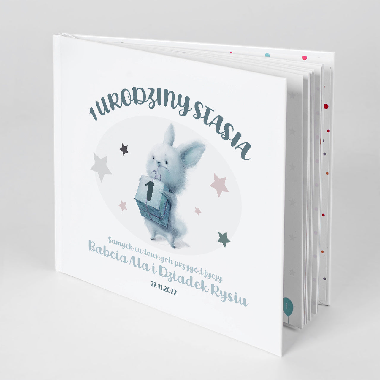 Personalizowany album na roczek dla chłopca album dla dziecka prezent na roczek dla chłopca