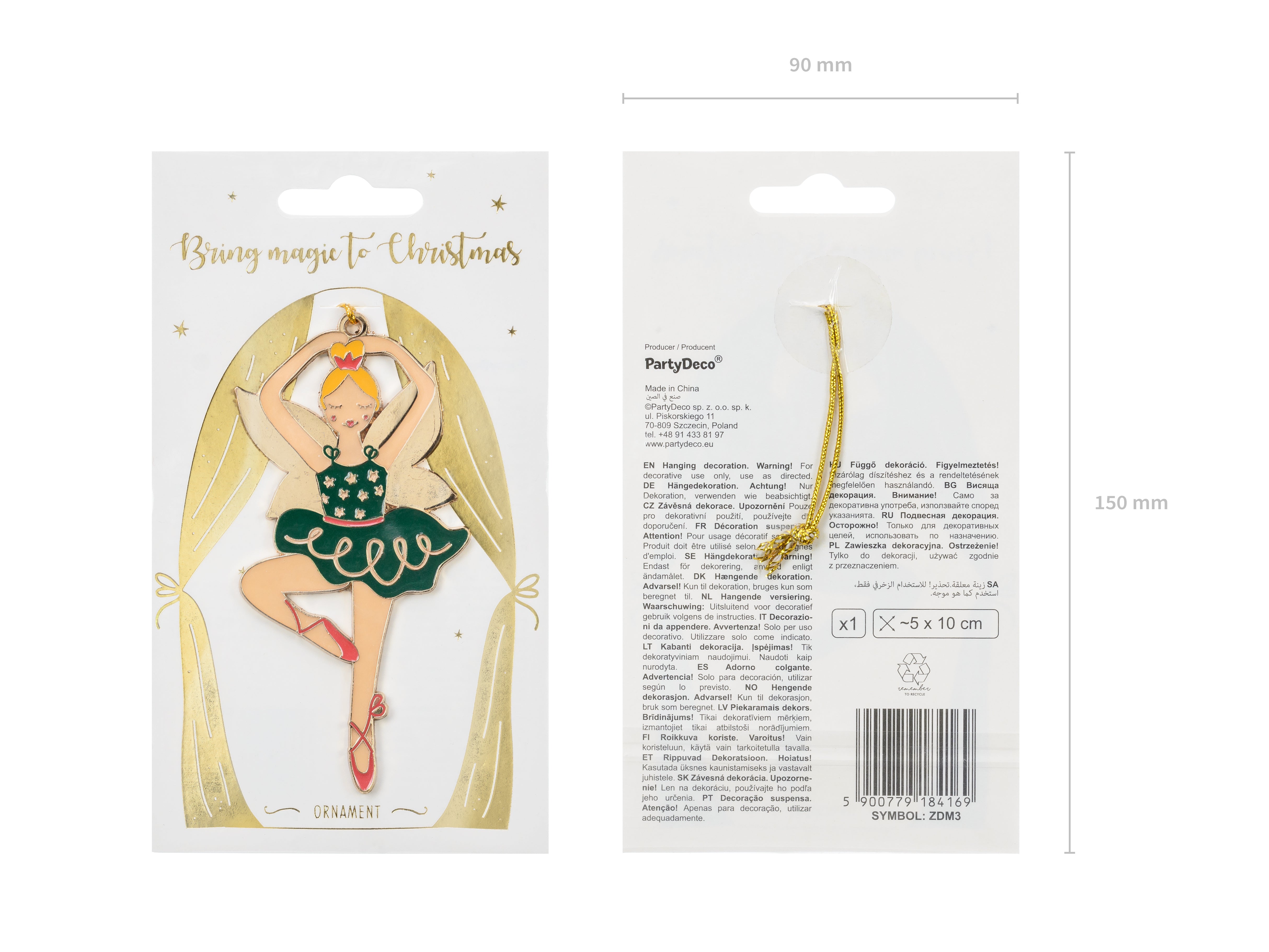 Zawieszka na choinkę - baletnica