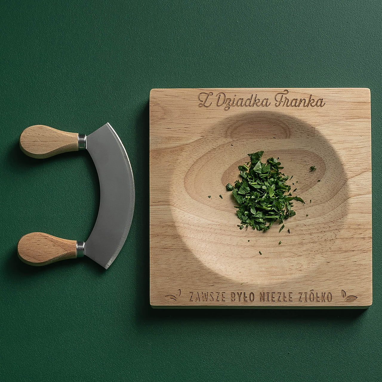 Grawerowany siekacz na prezent dla dziadka - niezłe ziółko prezent na dzień dziadka siekacz do ziół