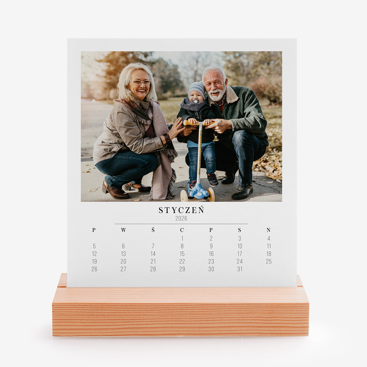Kalendarz stojący personalizowany - wspólny prezent na Dzień Babci i Dziadka