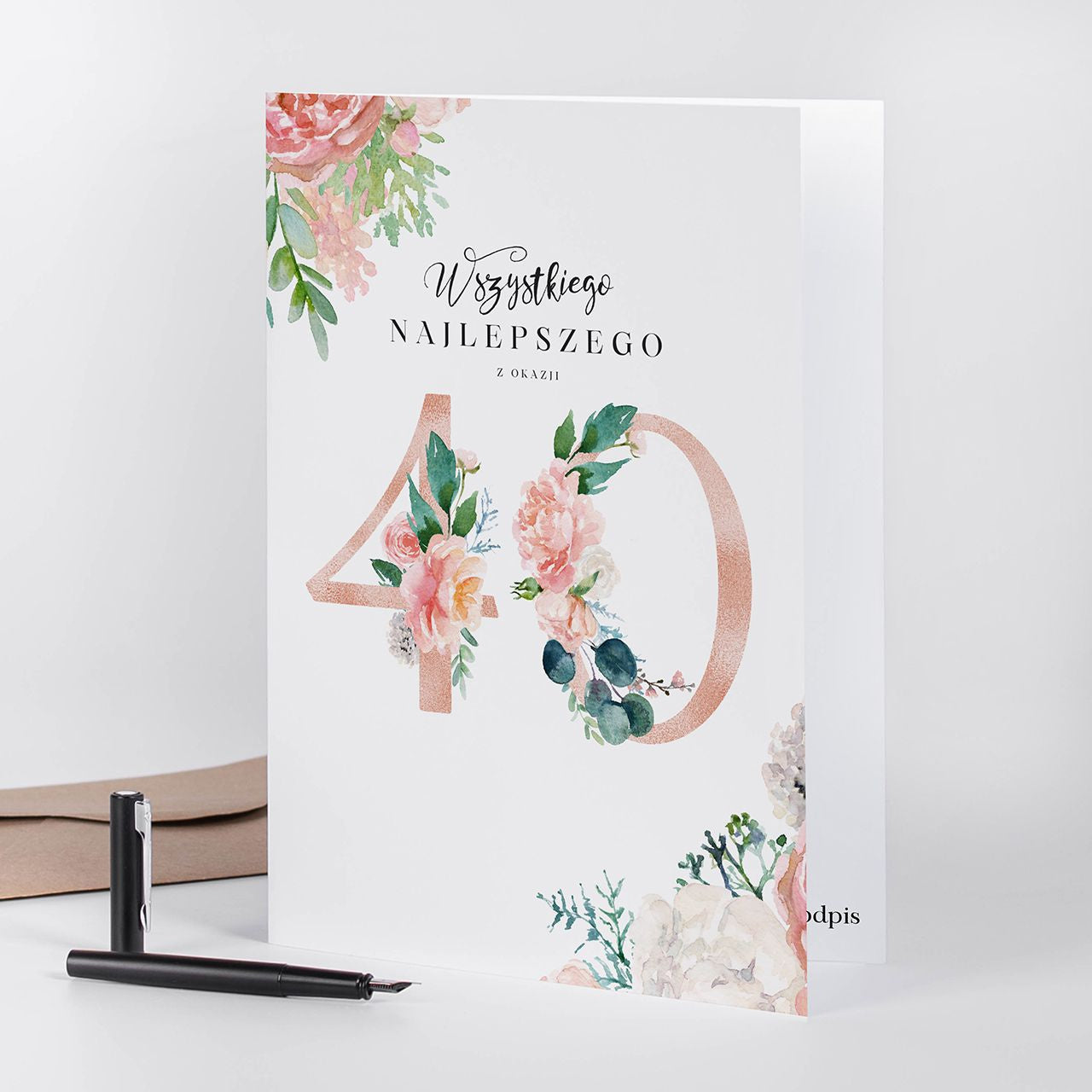 Personalizowana kartka na 40 urodziny - kartka A4