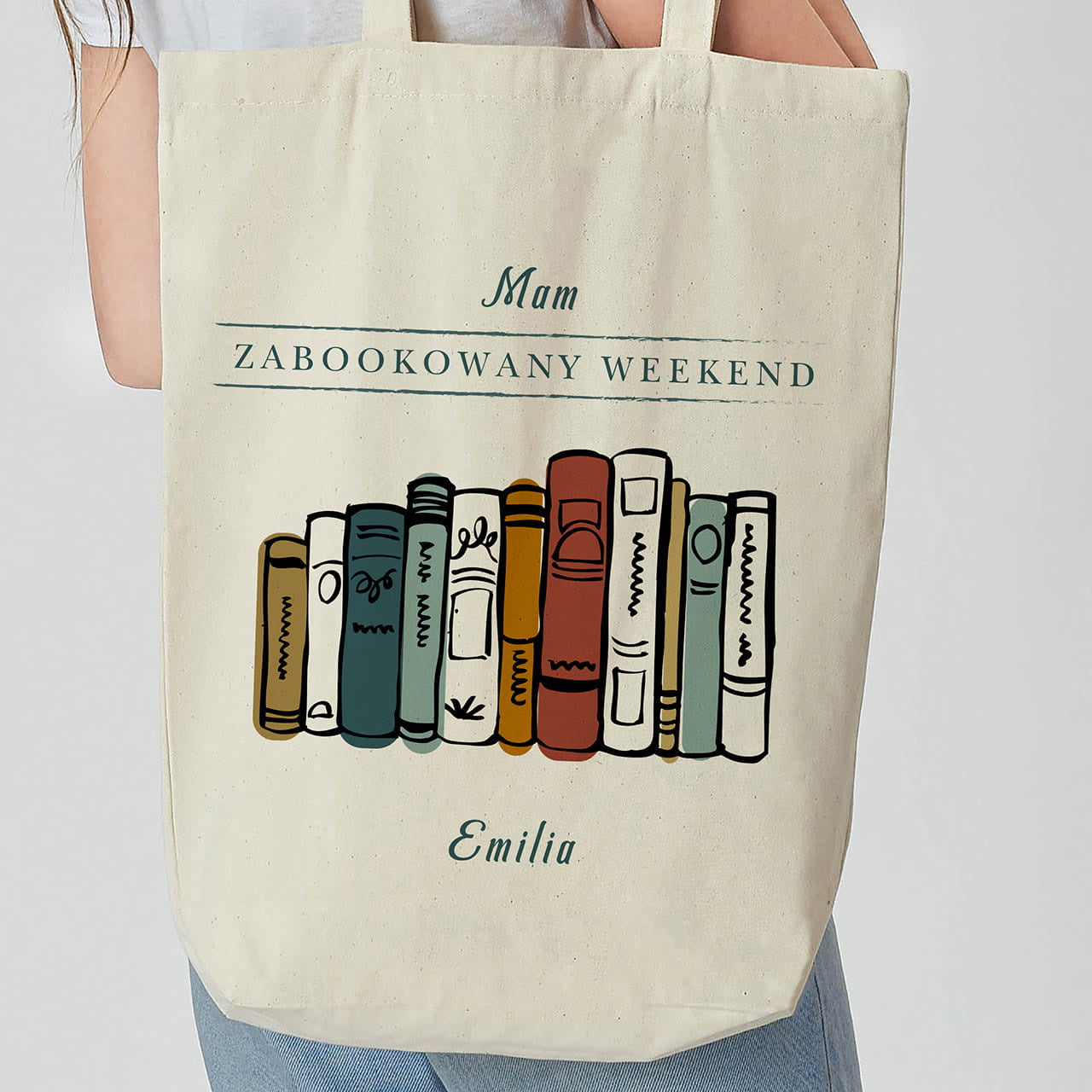 Personalizowana torba na książki - upominek dla książkary prezent dla książkary prezent dla miłośnika książek