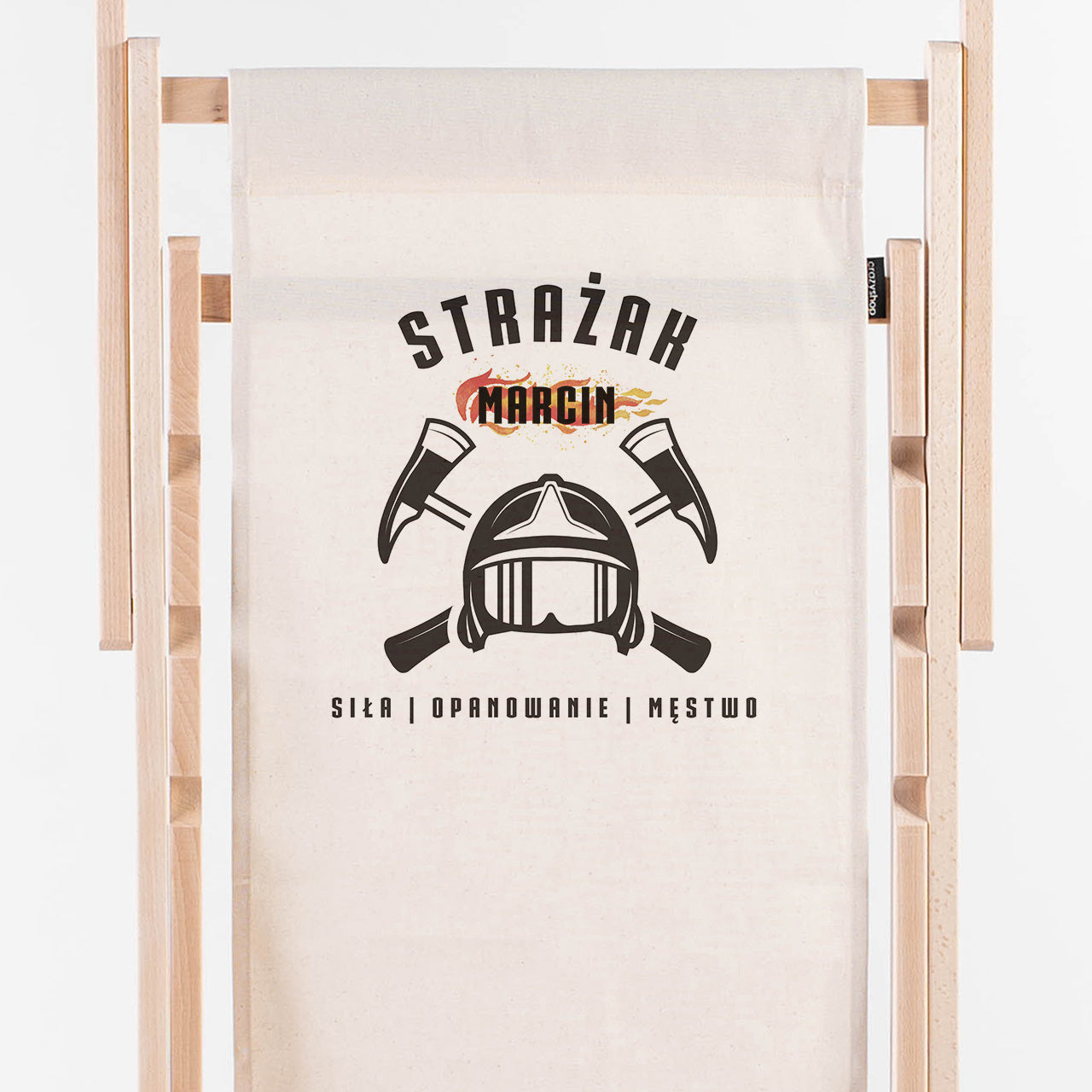 Leżak do ogrodu - prezent dla strażaka leżak personalizowany prezent do ogrodu leżak z nadrukiem