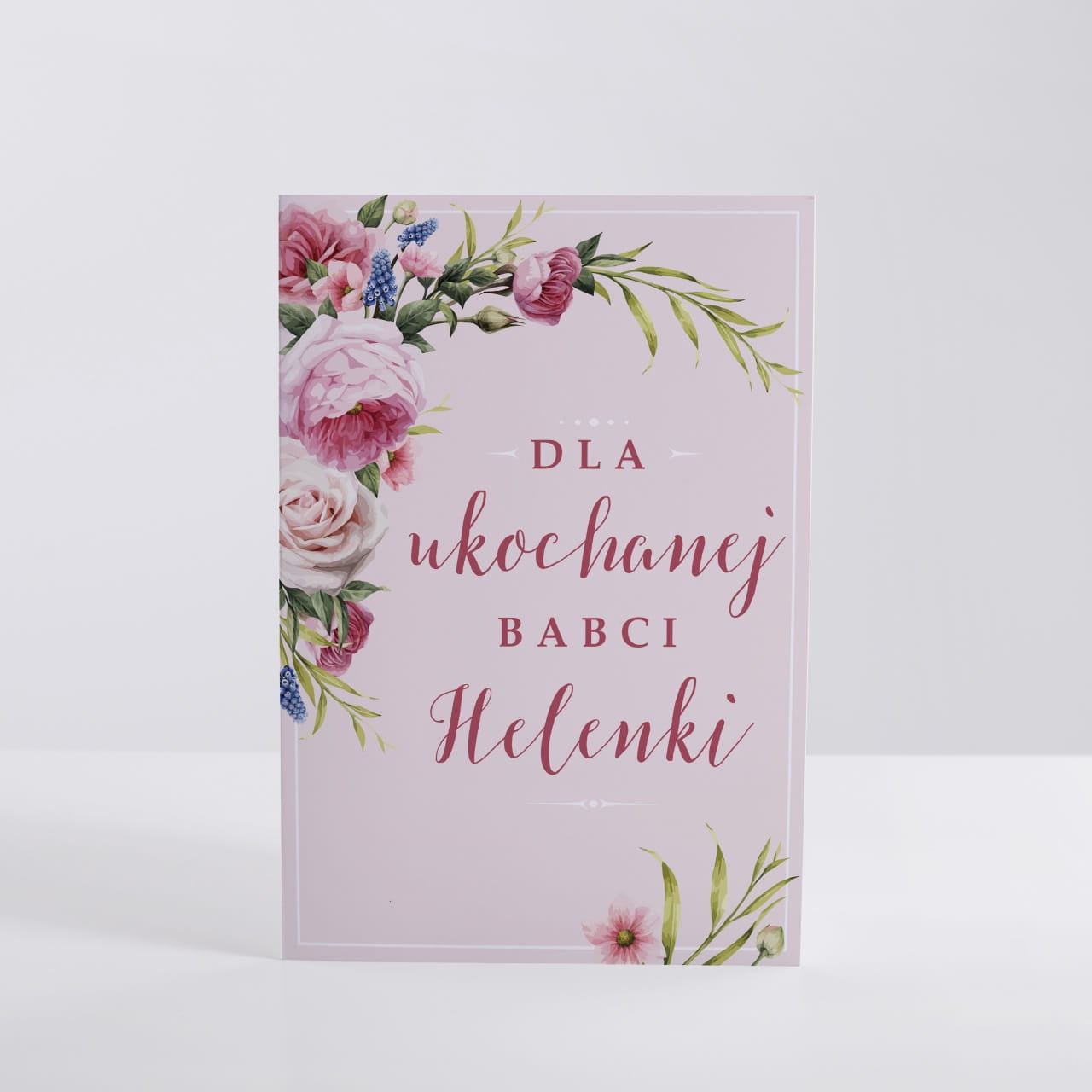 Personalizowana kartka z kwiatami dla babci prezent dla babci kartka urodzinowa dla babci kartka z dedykacją
