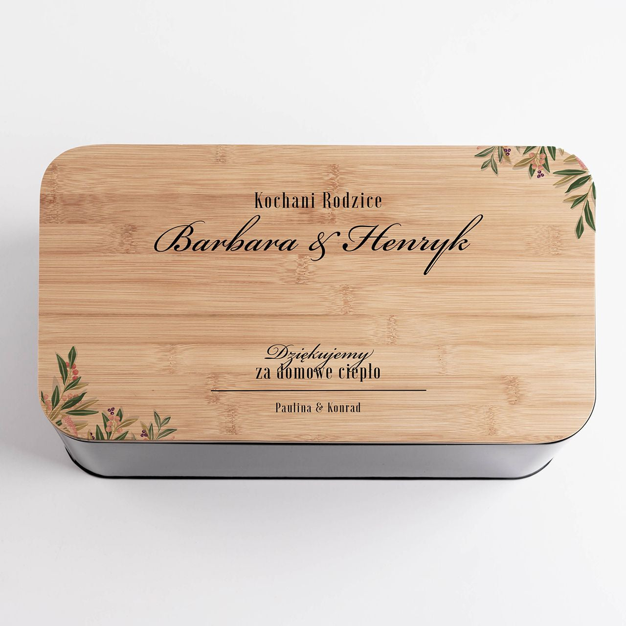 Chlebak z personalizacją na prezent dla rodziców pojemnik na chleb pojemnik na pieczywo chlebak na pieczywo