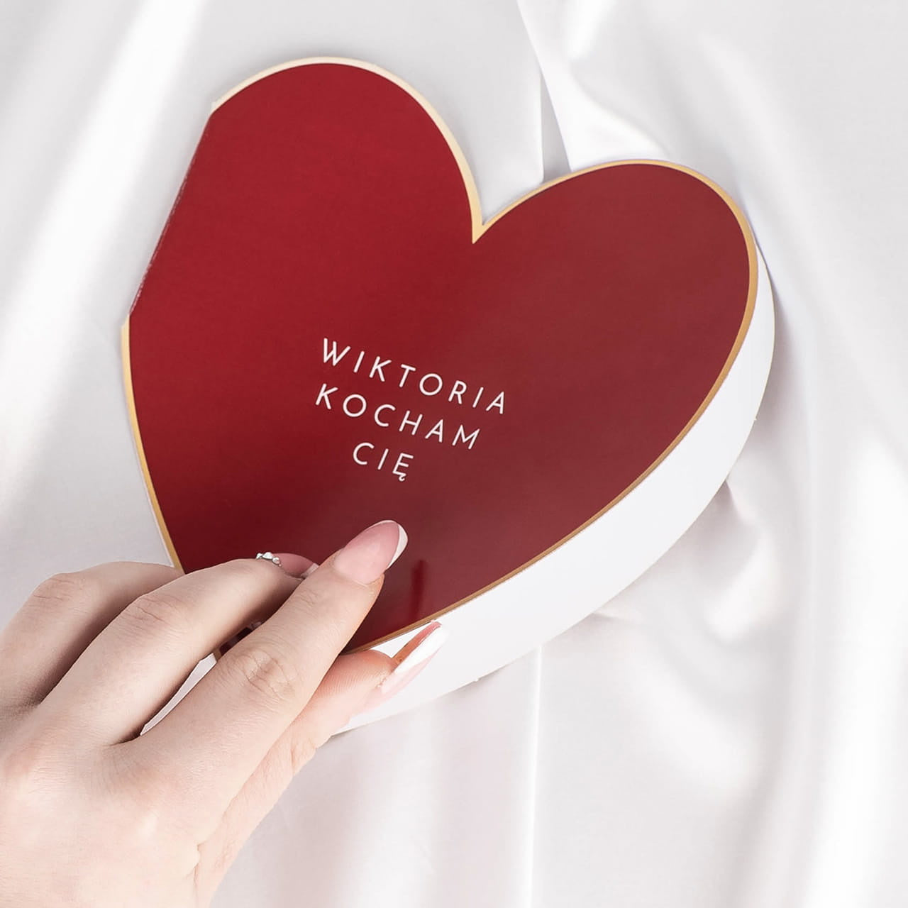 Walentynkowa kartka w kształcie serca - personalizowana kartka walentynkowa upominek na walentynki 