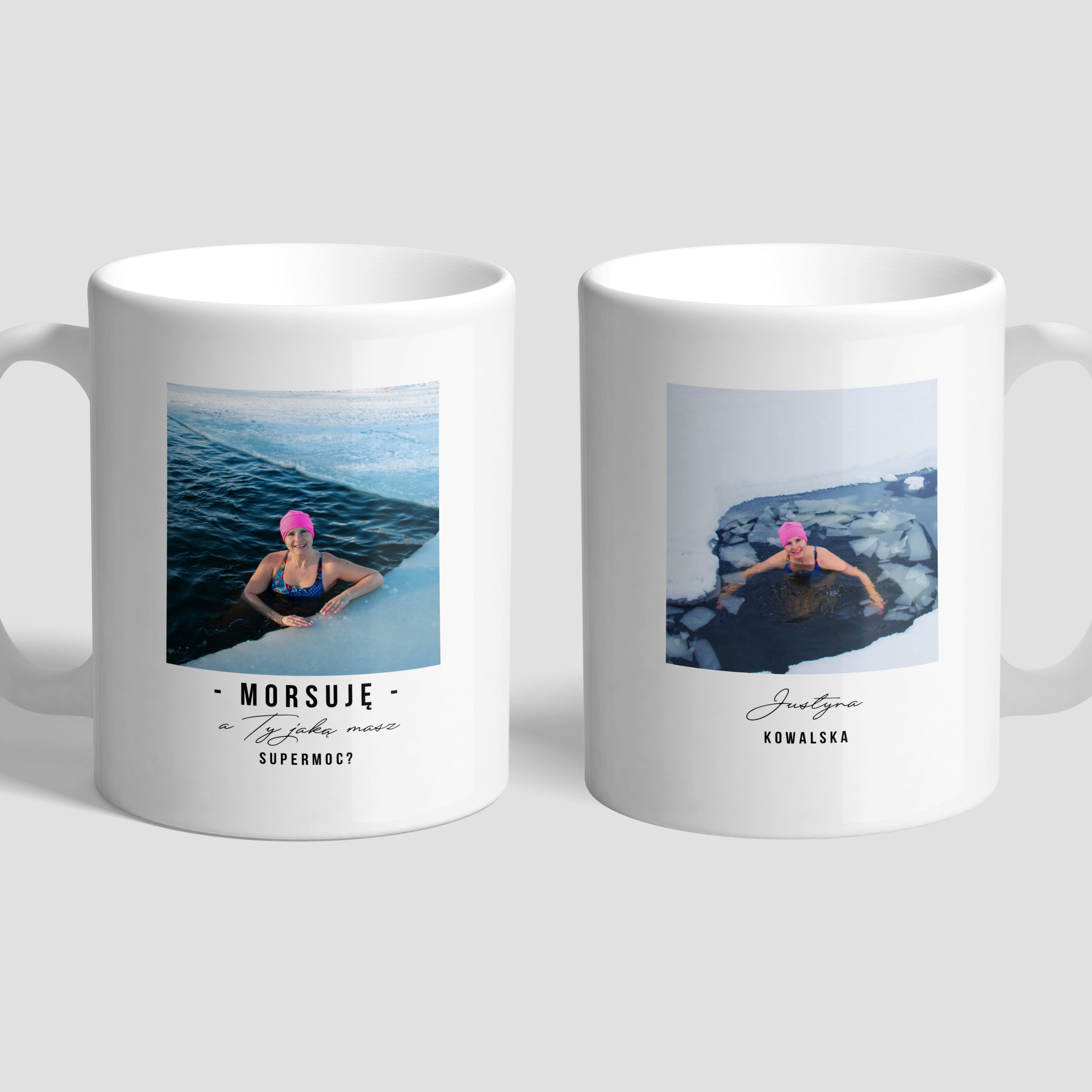 Personalizowany kubek ze zdjęciem - prezent dla miłośnika morsowania kubek personalizowany prezent dla morsa