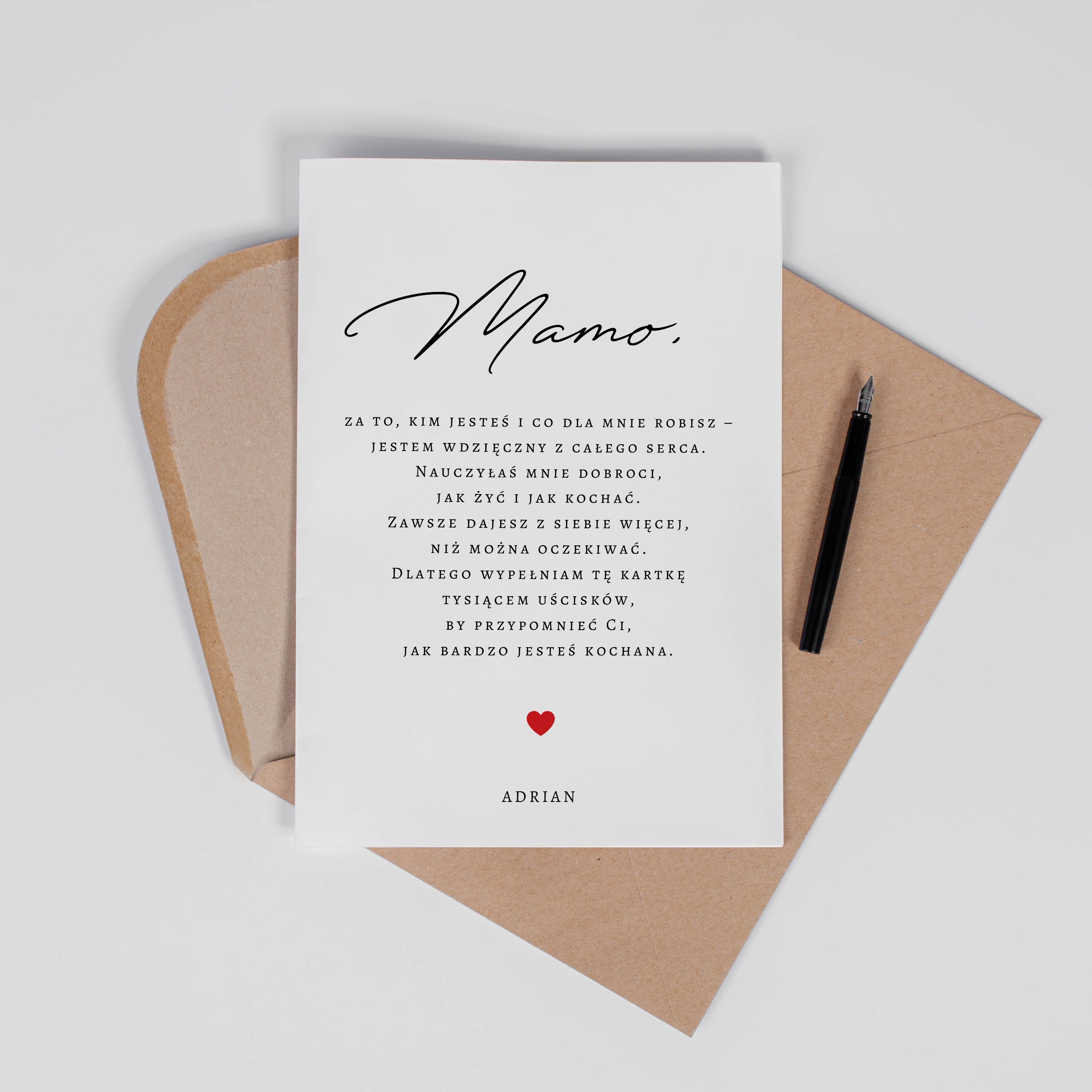 Duża kartka dla mamy - dodatek do prezentu na Dzień Mamy kartka personalizowana dla mamy upominek na Dzień Mamy