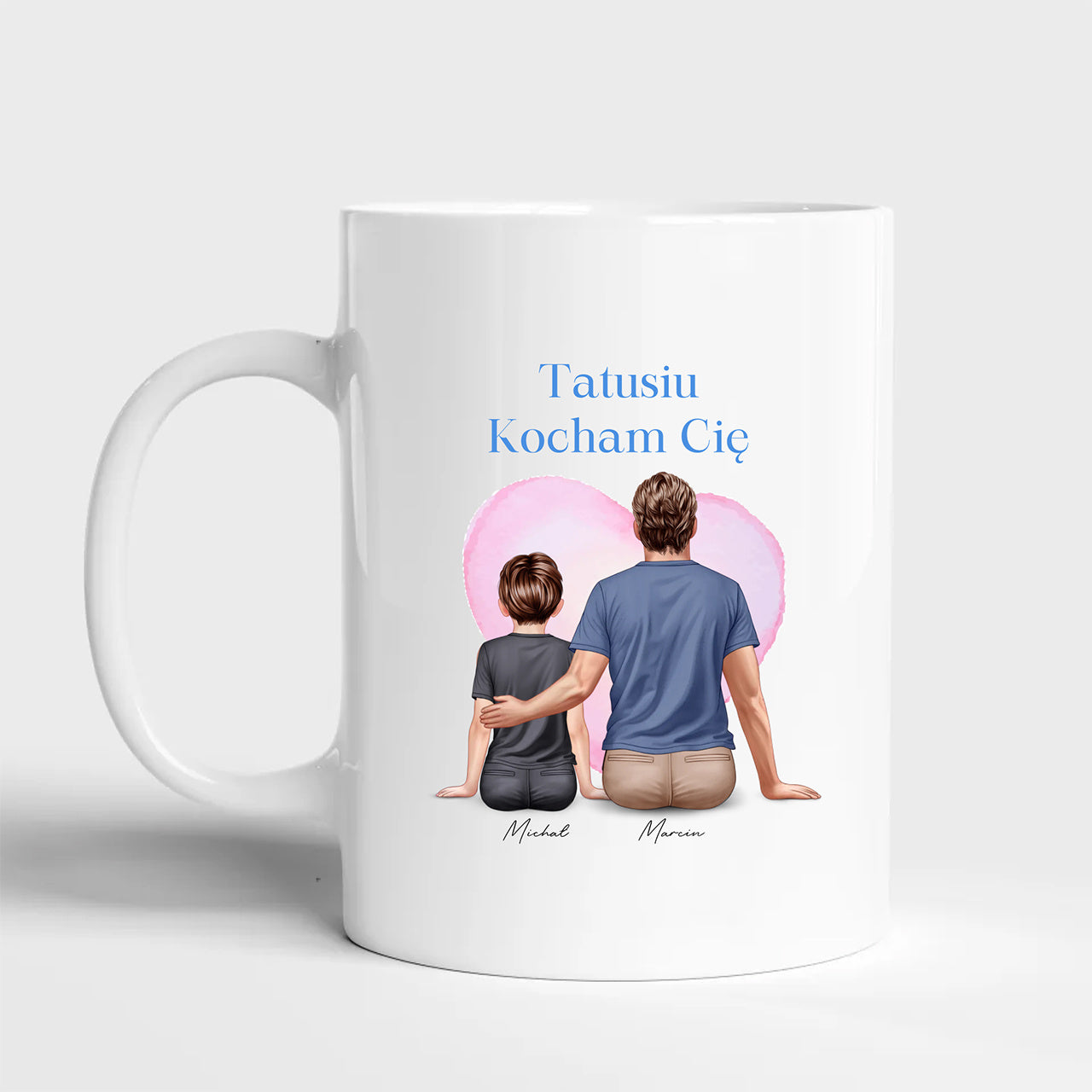 Kubek na Dzień Taty - Portret Taty i Syna prezent na Dzień Taty prezent dla taty od syna kubek dla taty