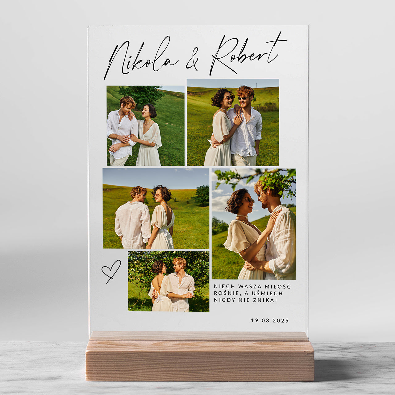 Statuetka na Ślub - prezent ze zdjęciami prezent ślubny dla pary personalizowany prezent ślubny