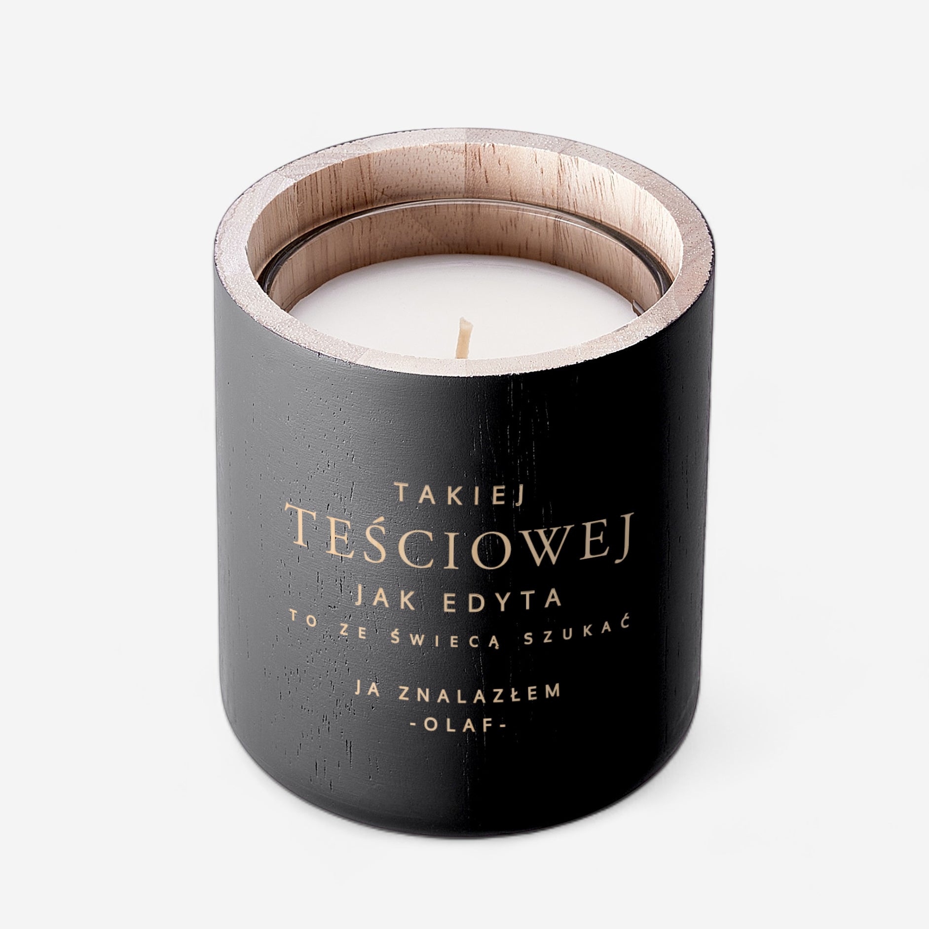 Grawerowana świeca dla teściowej świeczka zapachowa personalizowana świeca elegancki prezent dla teściowej 
