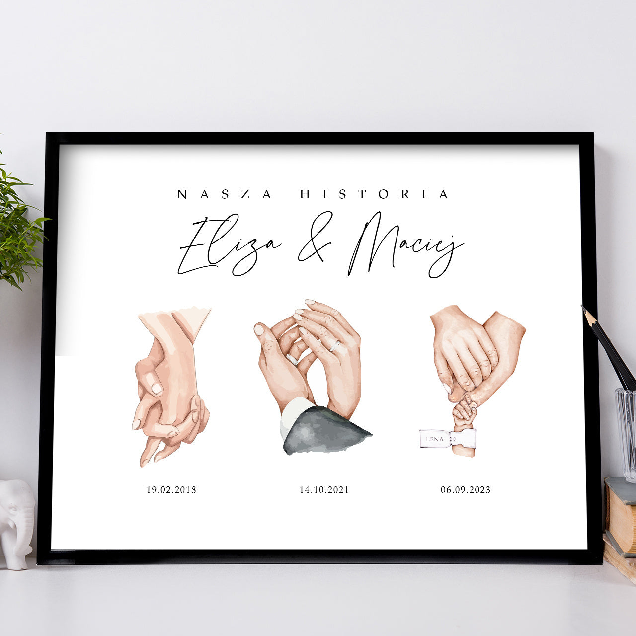 Romantyczny plakat dla nowożeńców
