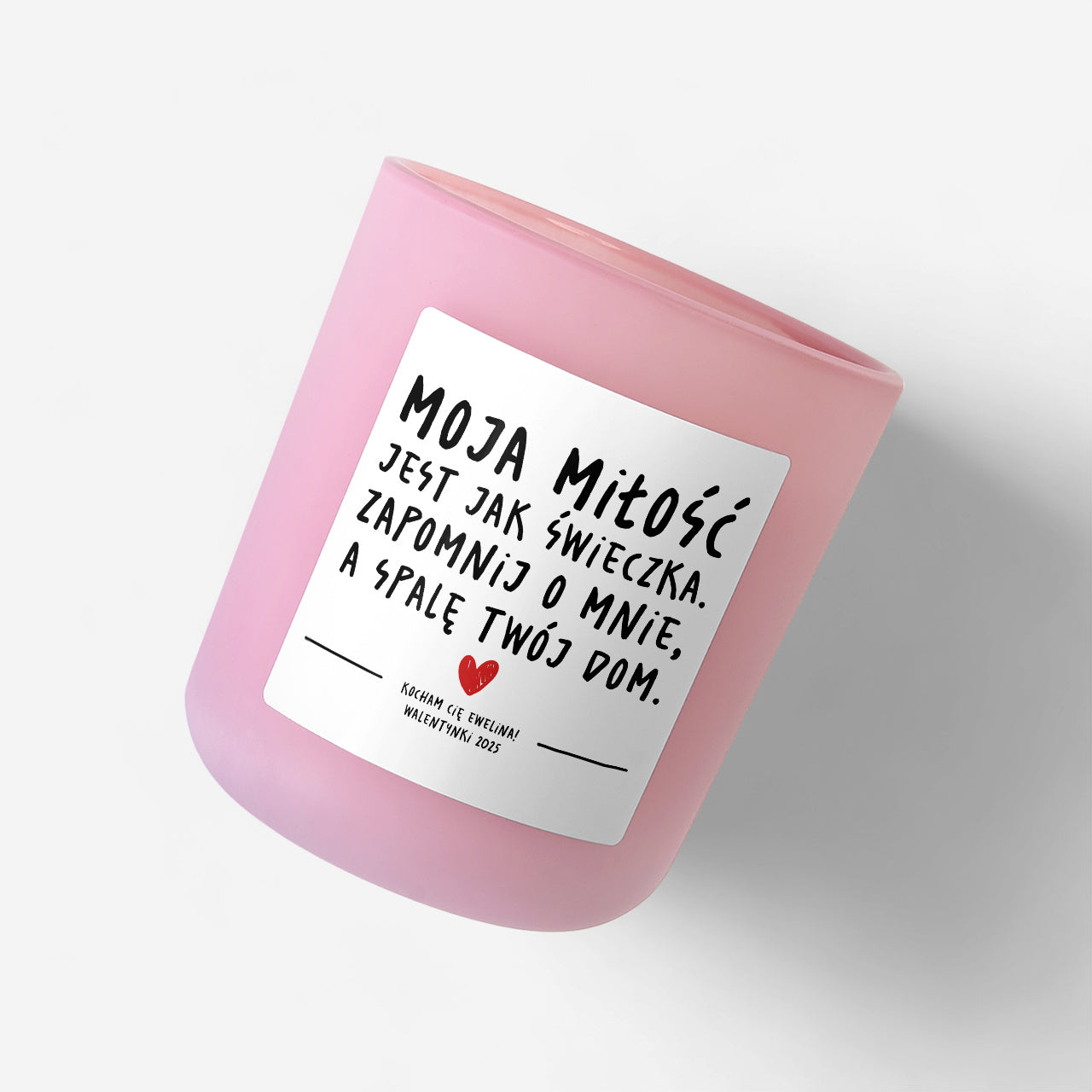 Personalizowana świeczka - Spalę Ci Dom - śmieszny prezent walentynkowy