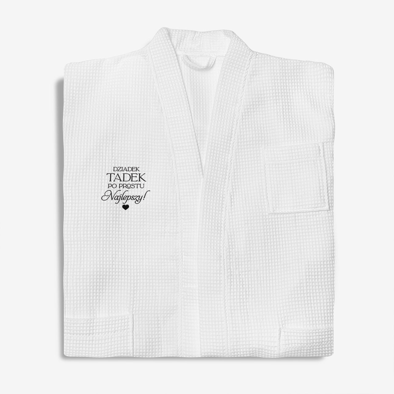 Biały szlafork dla dziadka z haftem