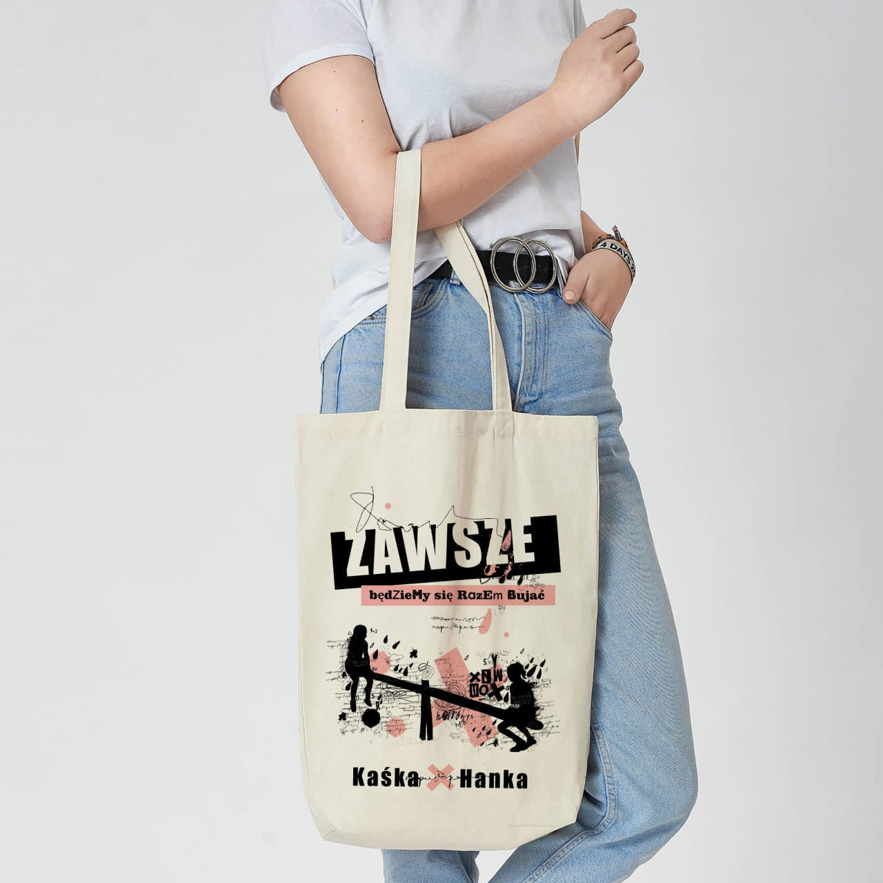 Torba bawełniana na zakupy - prezent dla przyjaciółki personalizowana torba torba z nadrukiem torba dla niej