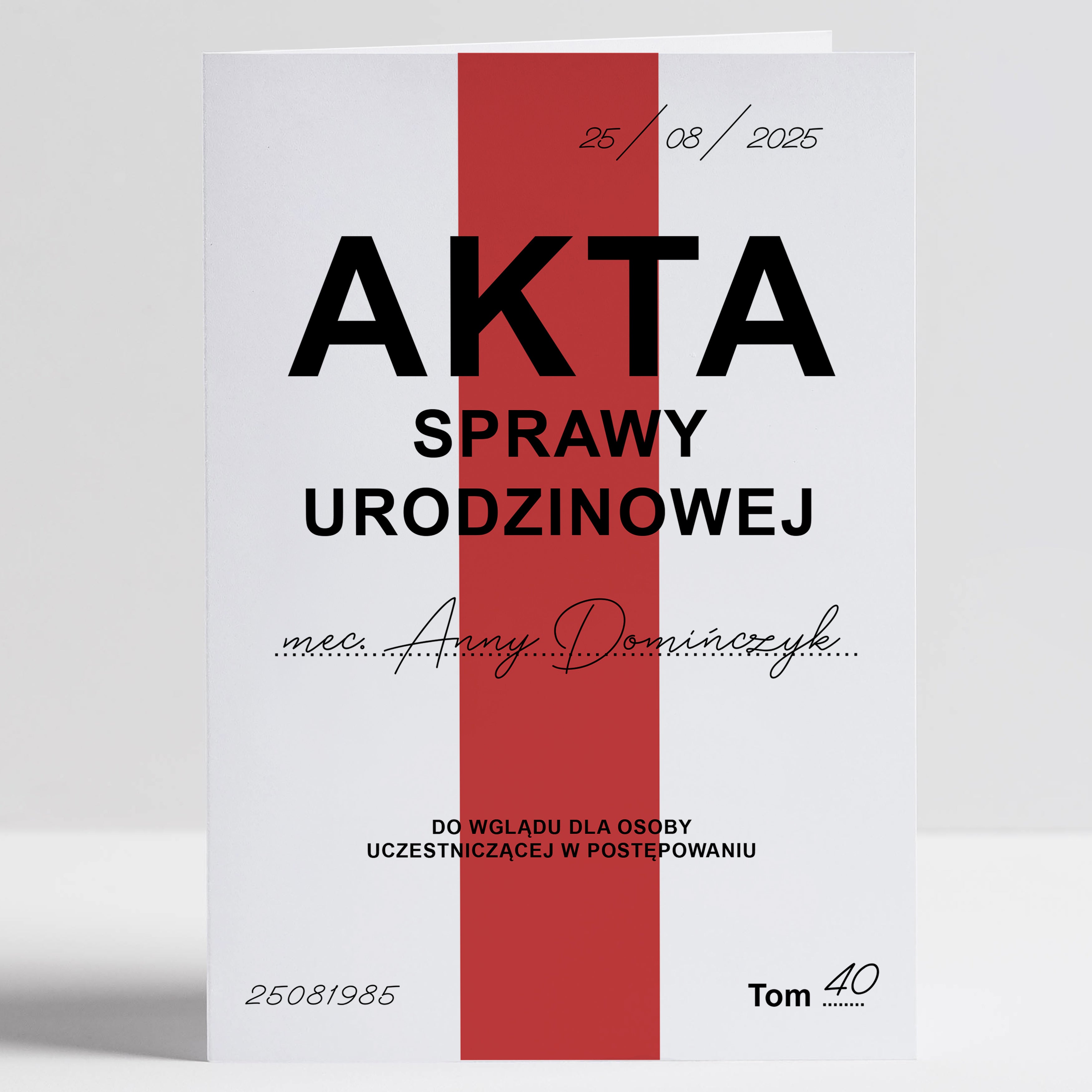 Kartka dla adwokata – akta śmieszna kartka kartka urodzinowa kartka dla adwokata 