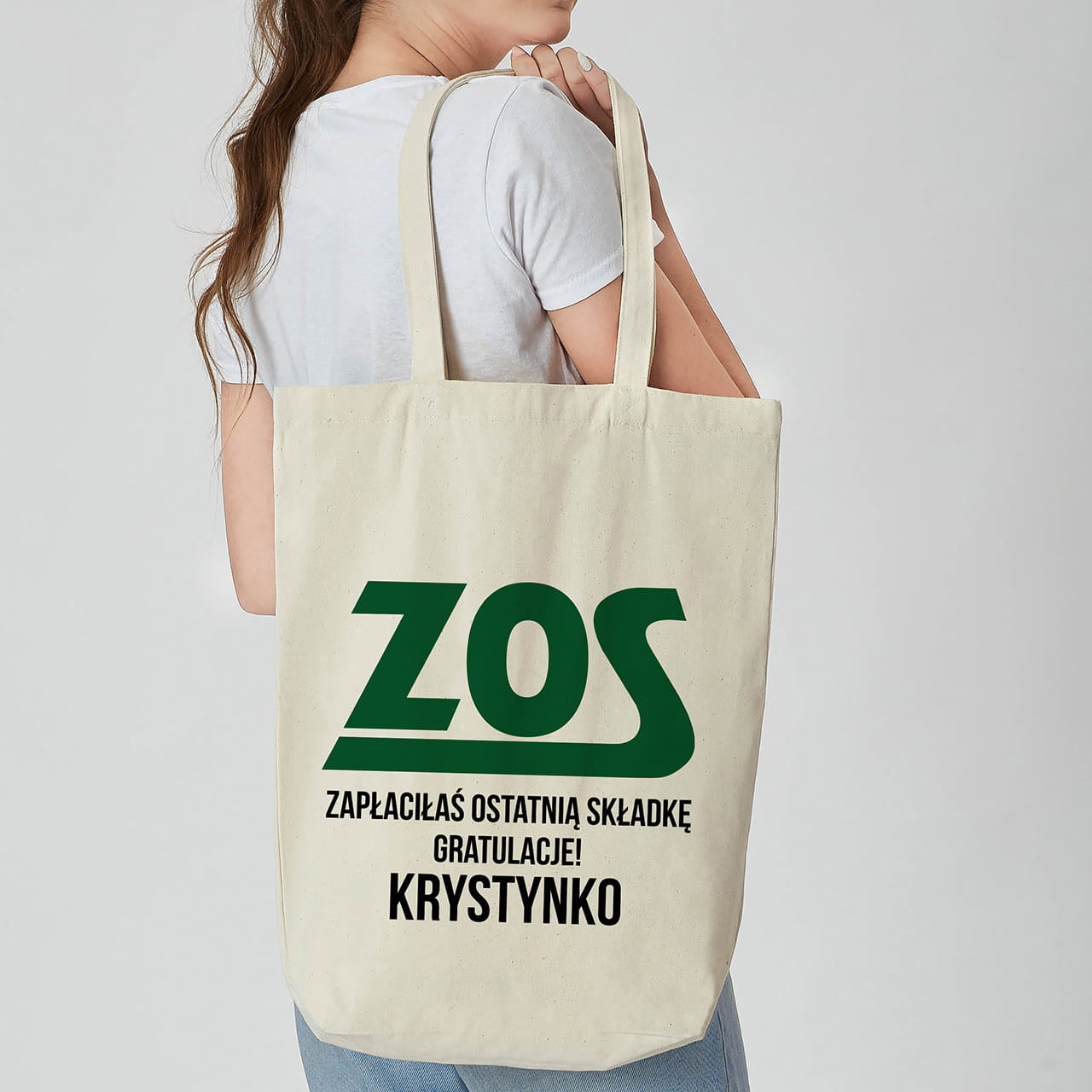 Personalizowana torba dla emerytki ze śmiesznym nadrukiem