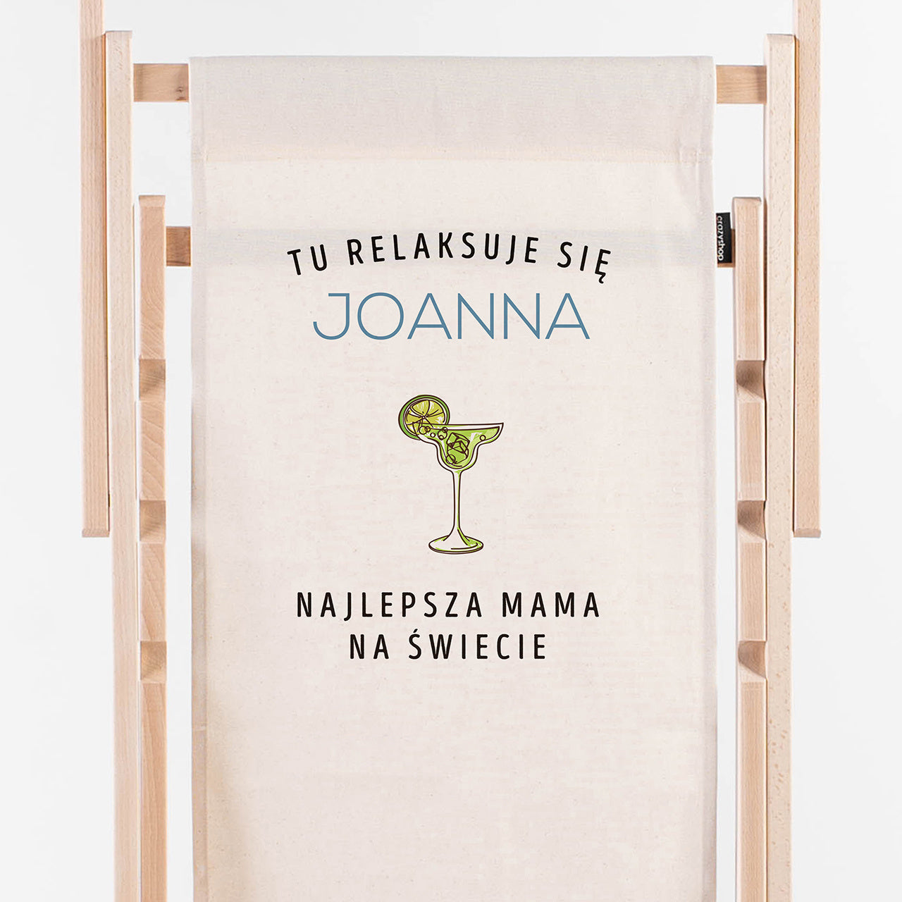 Leżak dla mamy - Relaks - prezent na Dzień Matki leżak z nadrukiem prezent dla niej leżak personalizowany