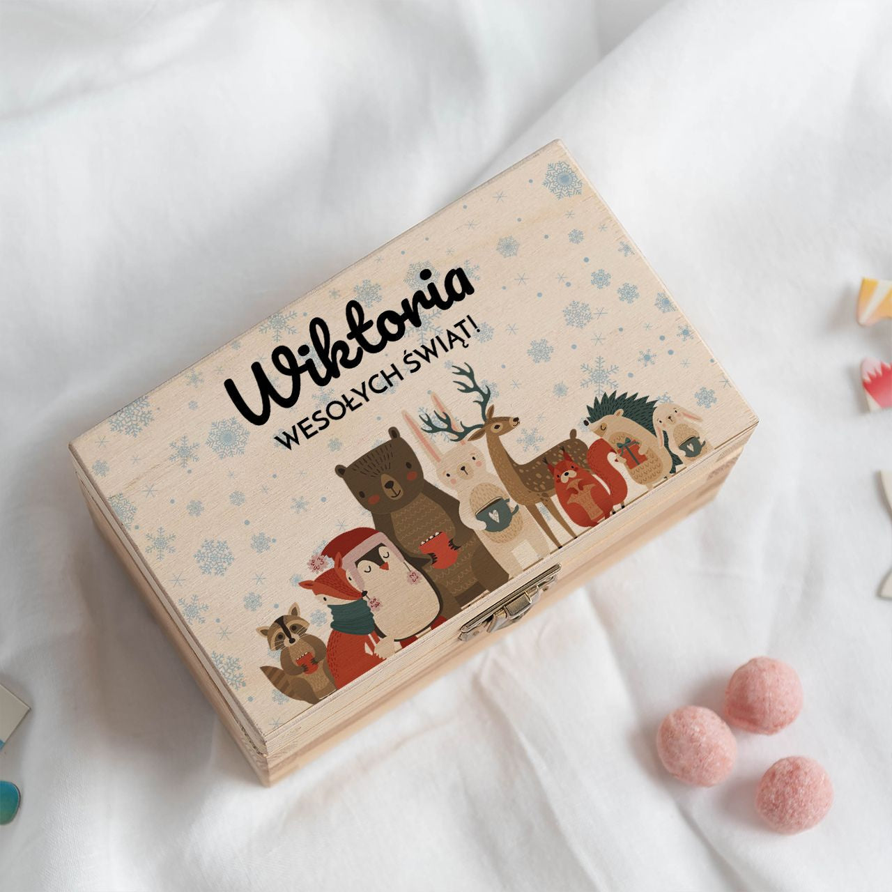 Personalizowana szkatułka - upominek świąteczny upominek na święta prezent na święta prezent świąteczny