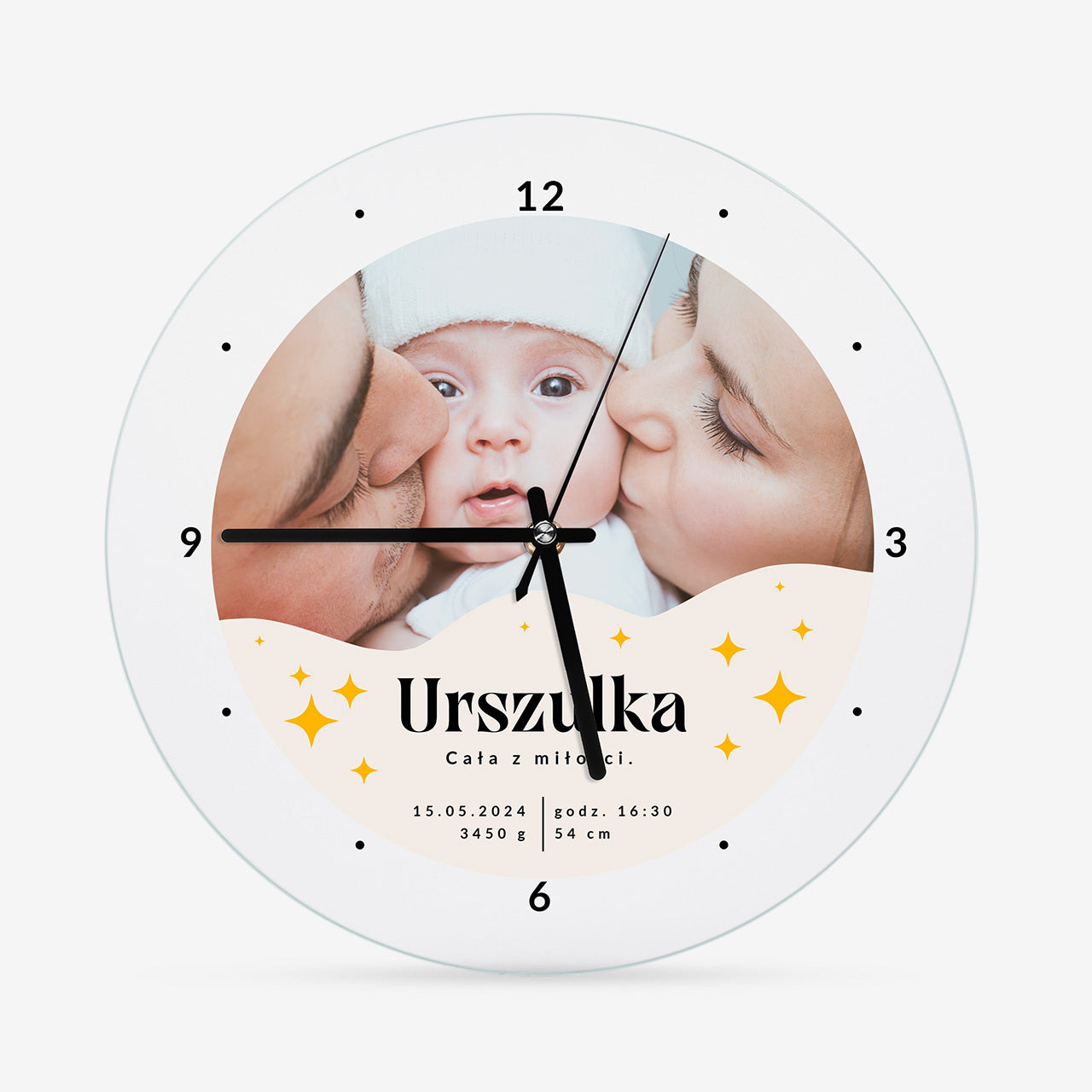 Zegar ze zdjęciem na prezent z okazji Narodzin Dziecka
