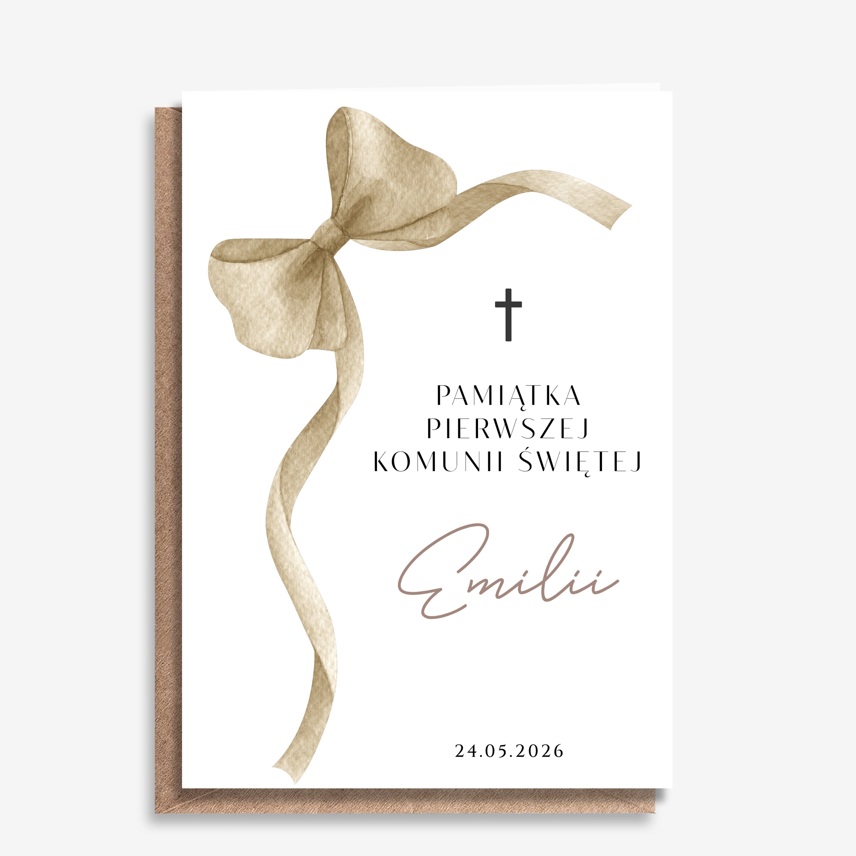Kartka dla dziewczynki na Komunię Świętą kartka na Komunię personalizowana kartka komunijna