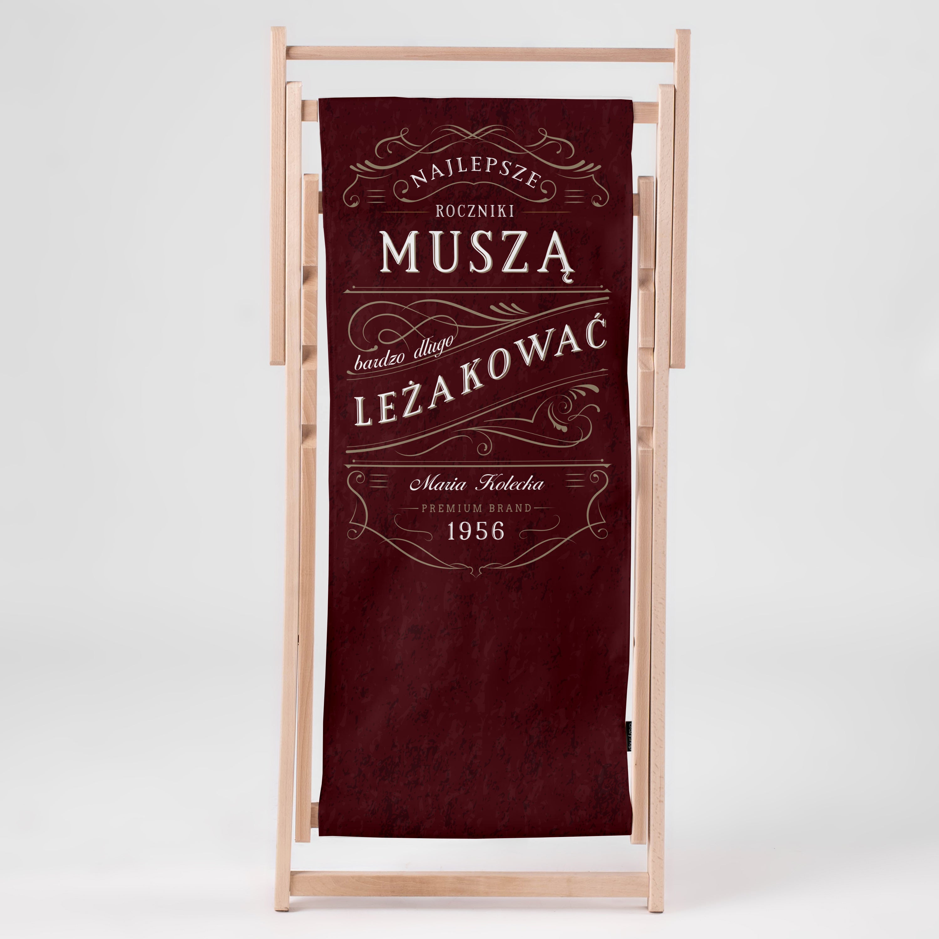 Leżak z nadrukiem dla amatorów wina - prezent urodzinowy prezent dla miłośników wina leżak personalizowany