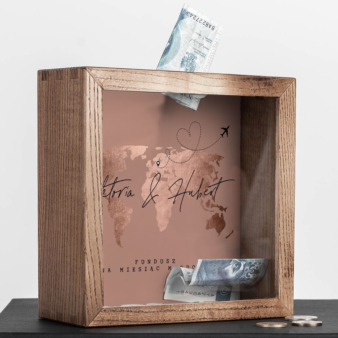 Skarbonka dla nowożeńców - prezent dla młodej pary zamiast kwiatów skarbonka na ślub prezent dla nowożeńców