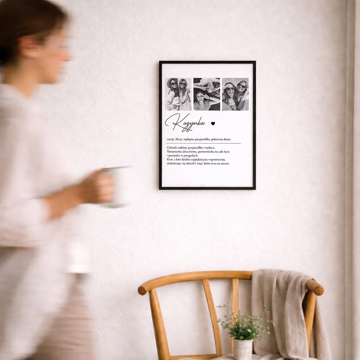 Plakat ze zdjęciami dla kuzynki