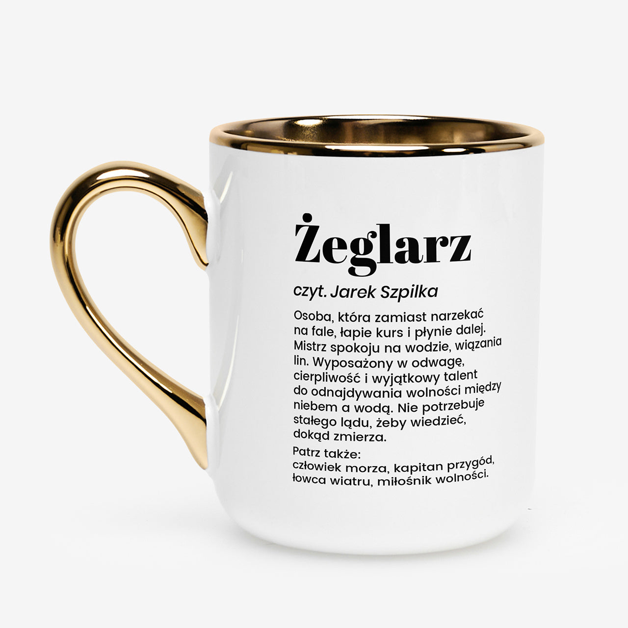 Kubeł ze złotym uchem i rantem - śmieszny prezent dla żeglarza
