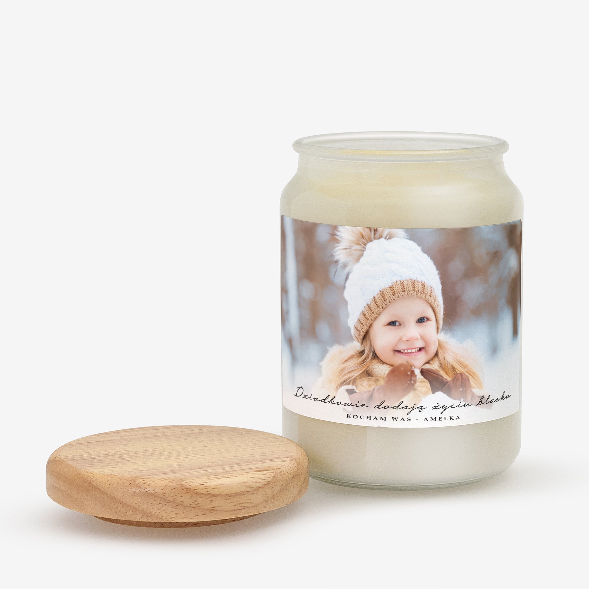 Świeca personalizowana na Dzień Babci i Dziadka świeczka dla babci i dziadka prezent na Dzień Babci i Dziadka